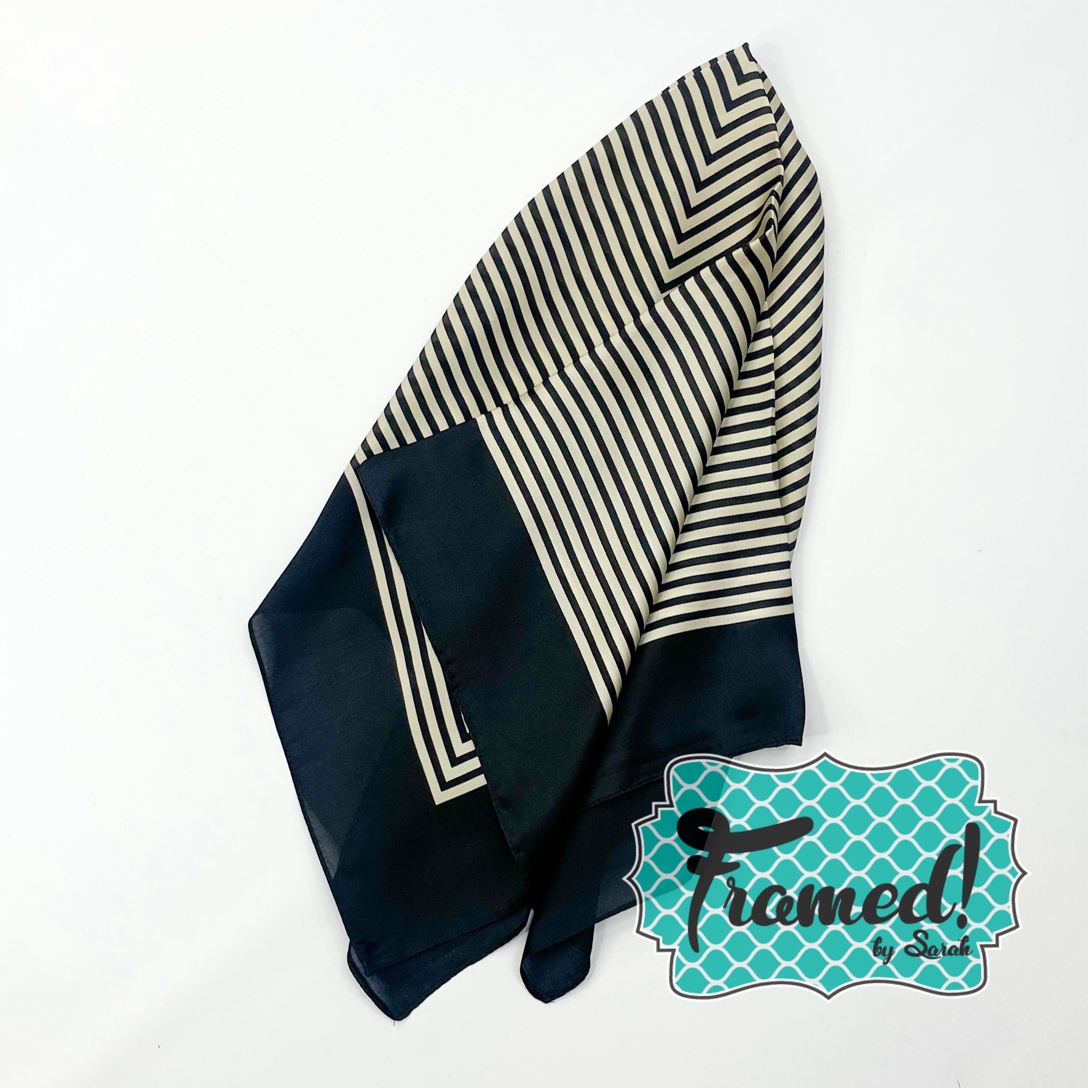Black & Cream Striped Scarf