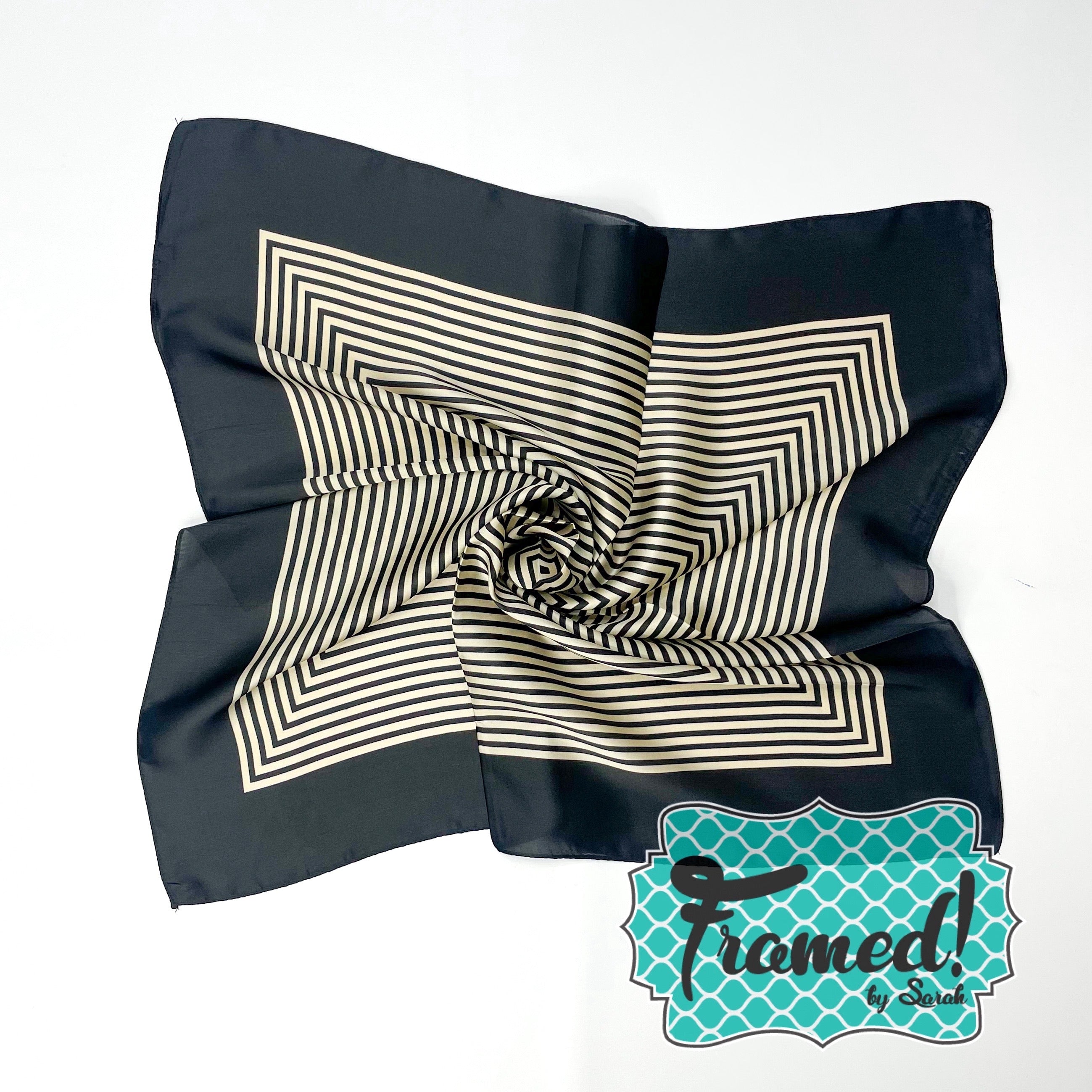 Black & Cream Striped Scarf