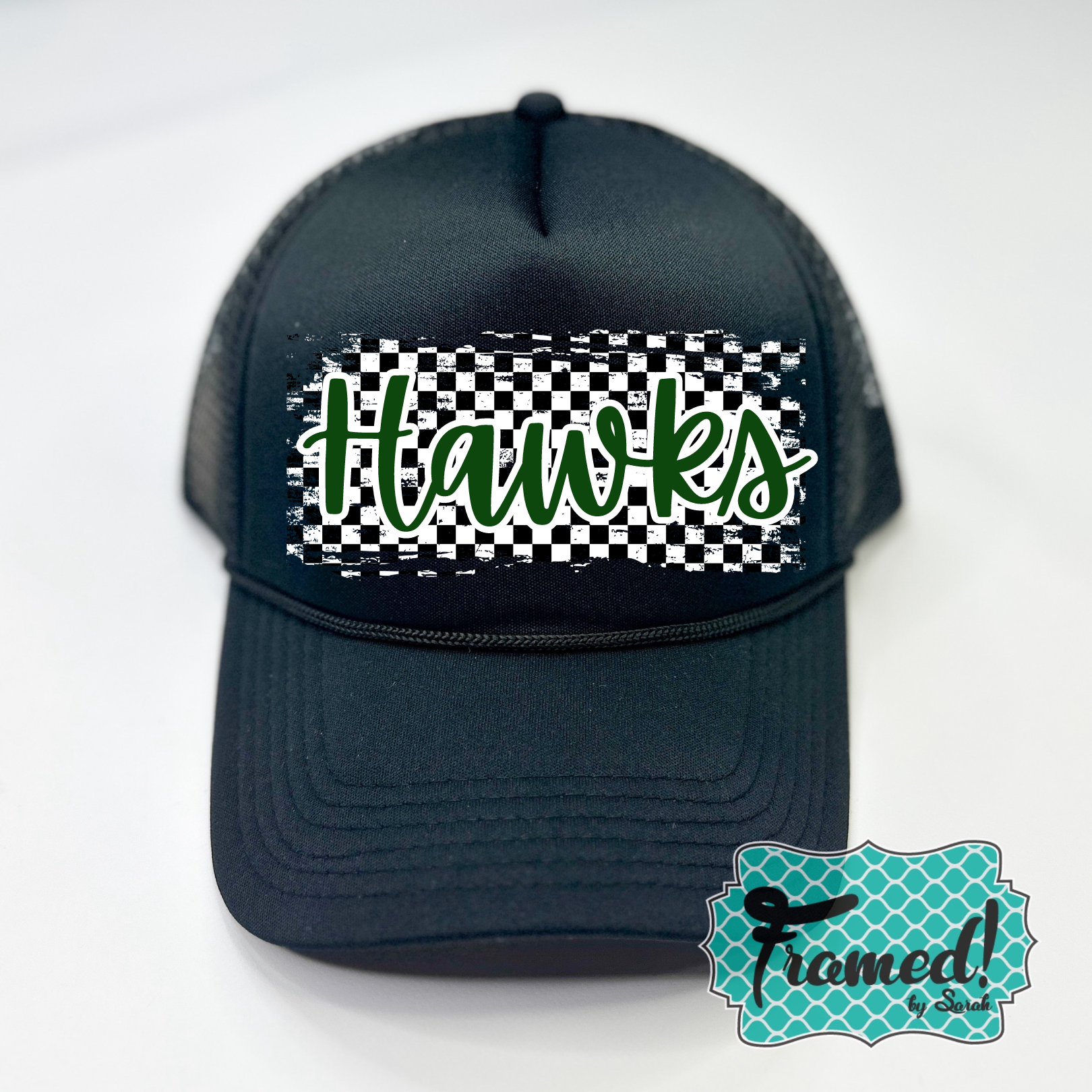 My Team Custom Checkered Trucker Hat