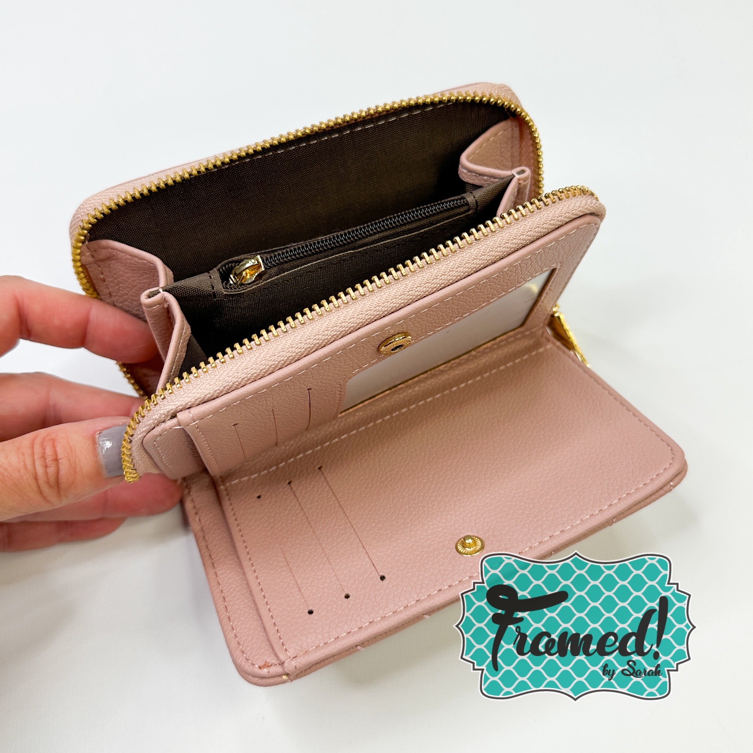 Blush Nola Quilted Zip Wallet