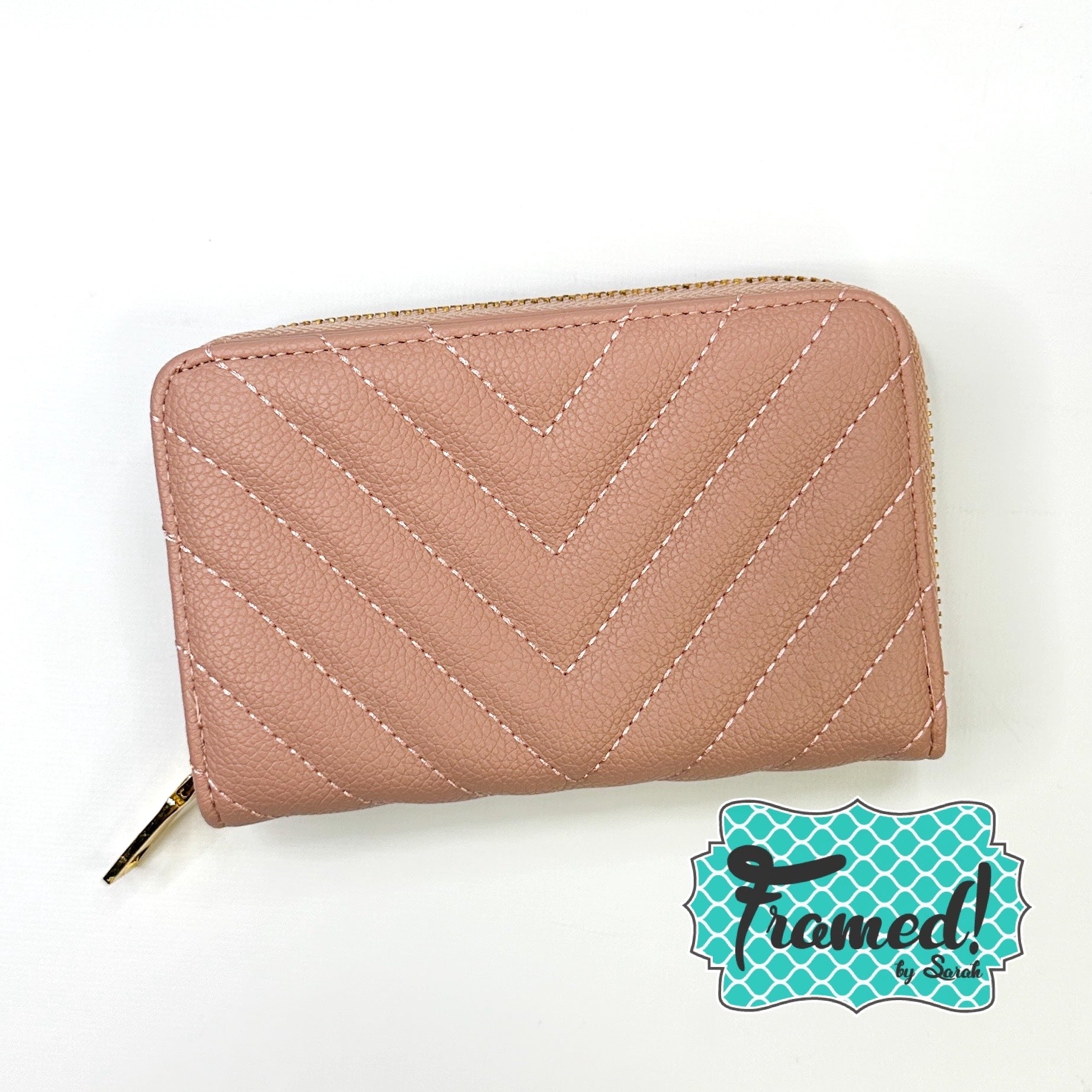 Blush Nola Quilted Zip Wallet