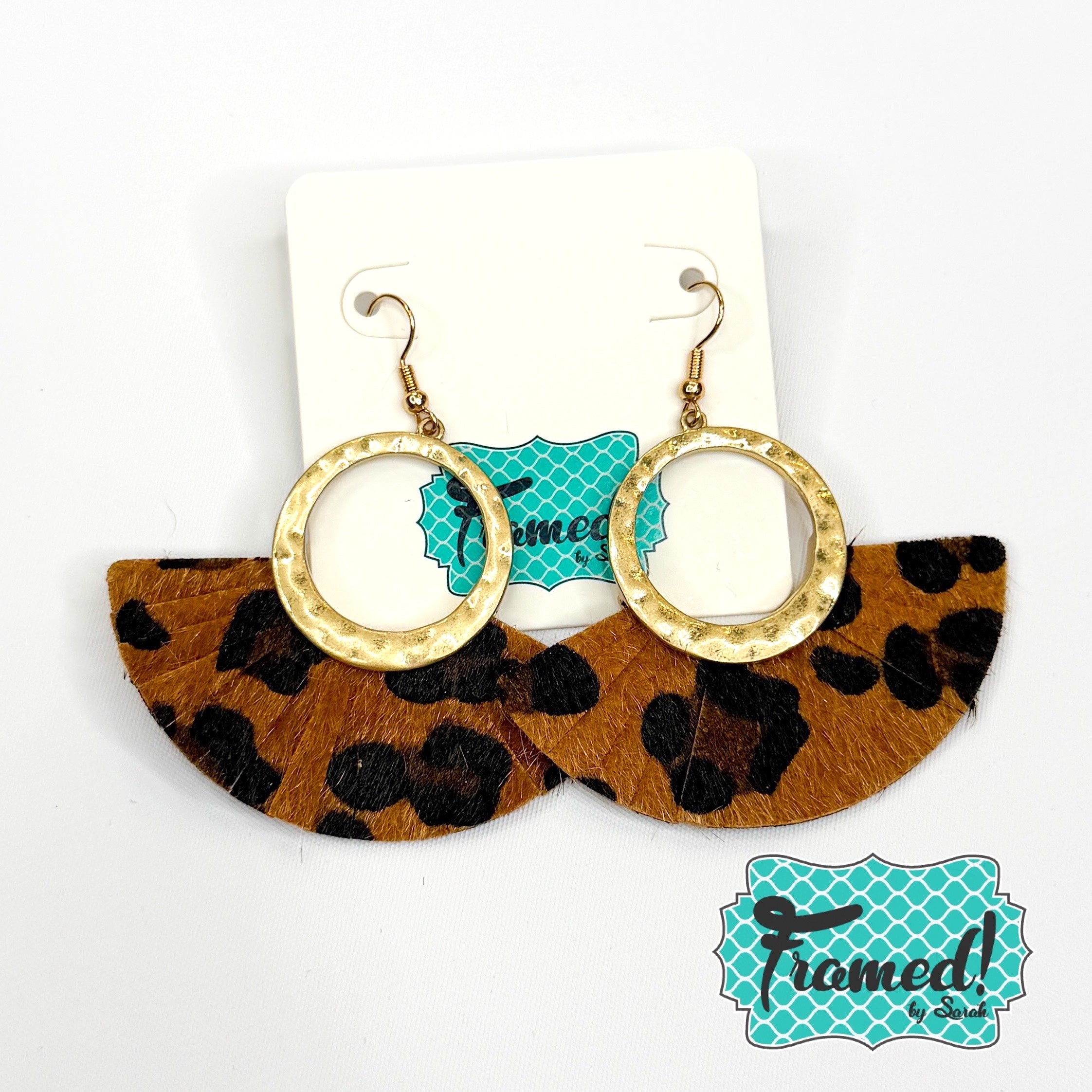 Brown Leopard Fringe Earrings