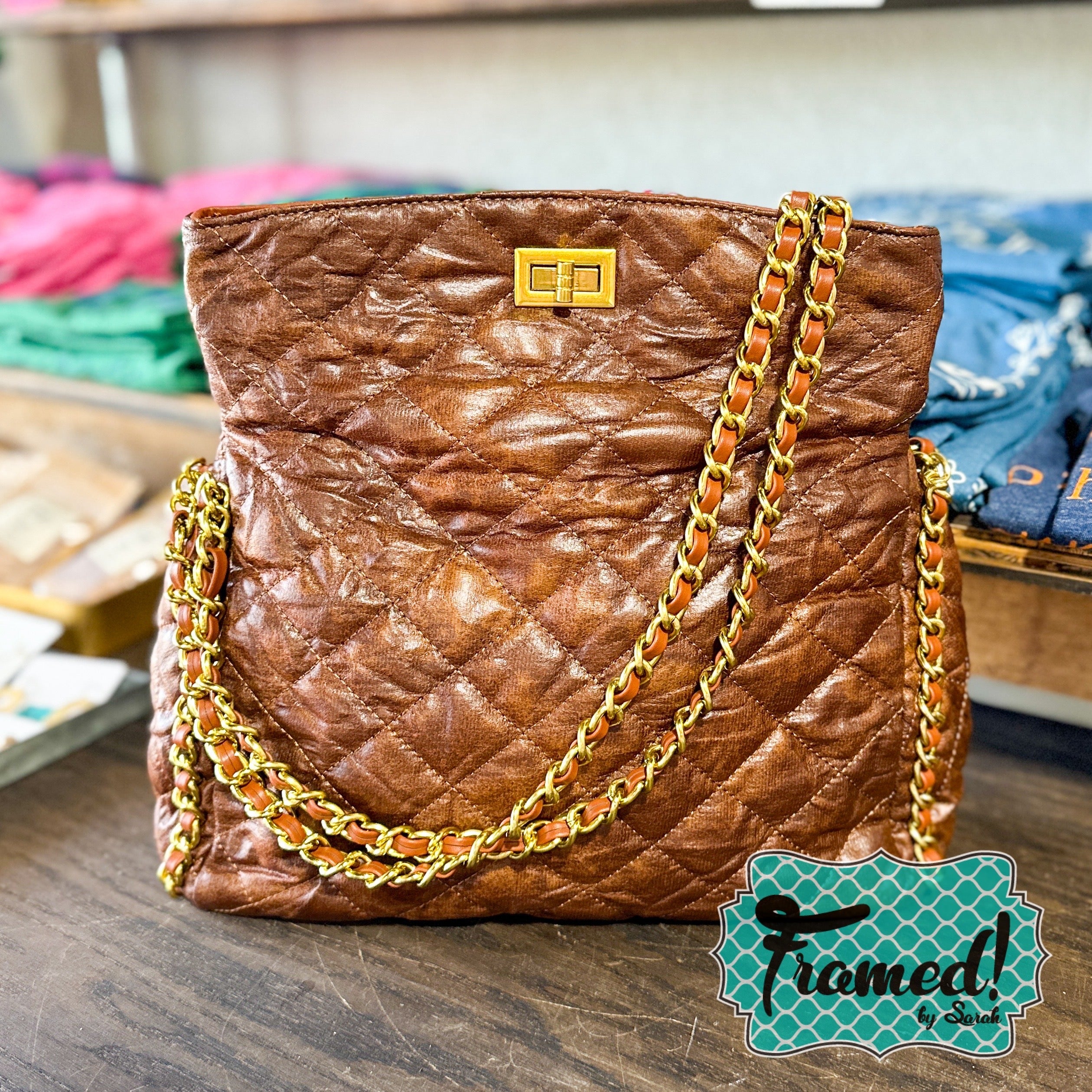 Brown Chain Shoulder Bag