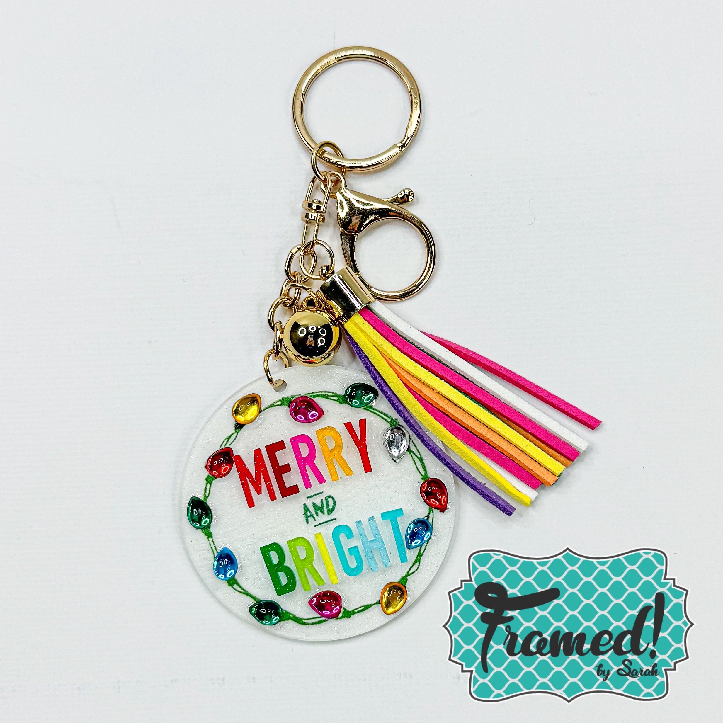 Christmas 'Merry & Bright' Acrylic Keychain