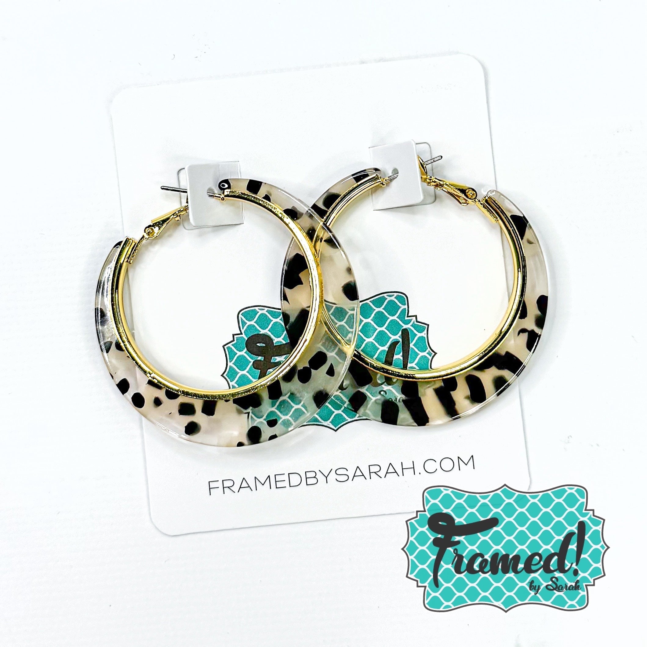 Clear Leopard Hoop Earrings