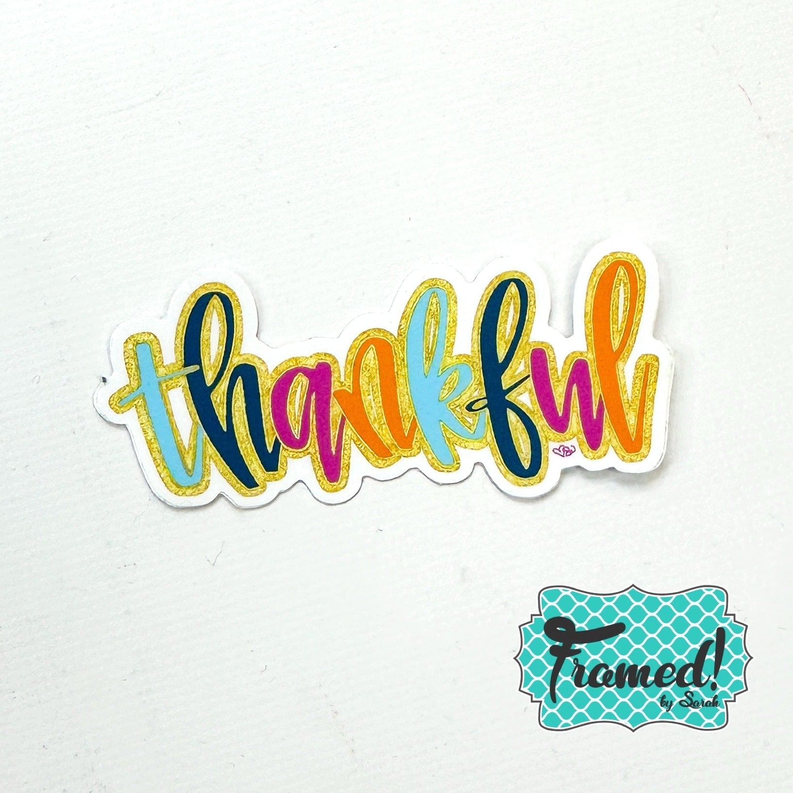 Colorful 'Thankful' Sticker