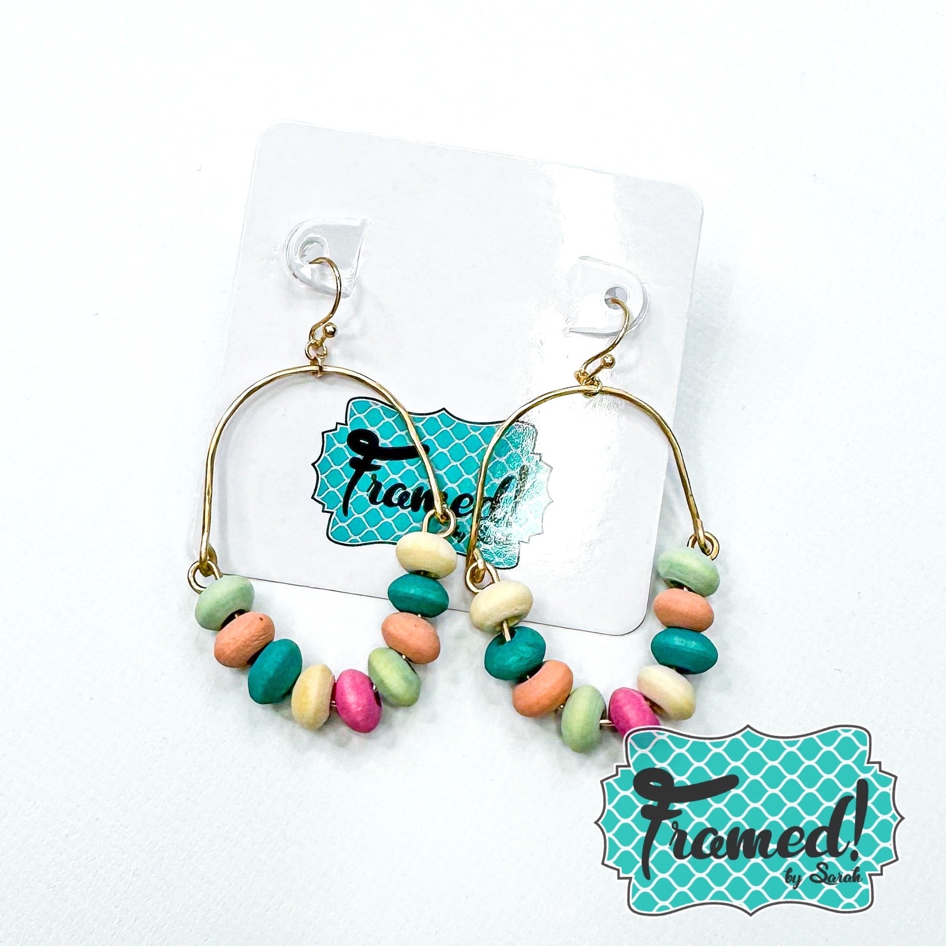 Colorful Wooden Bead Earrings