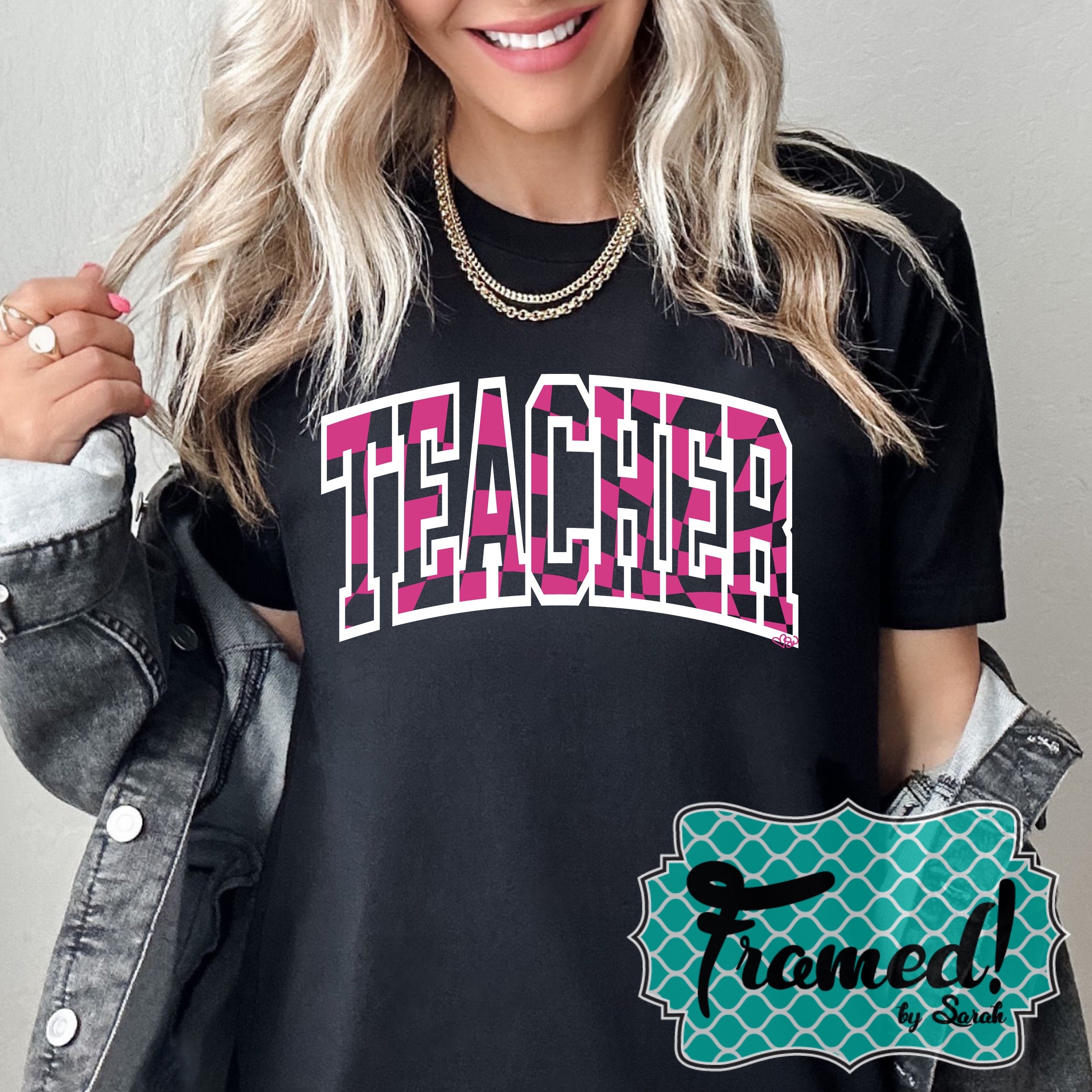 Checkered Teacher Graphic Tee