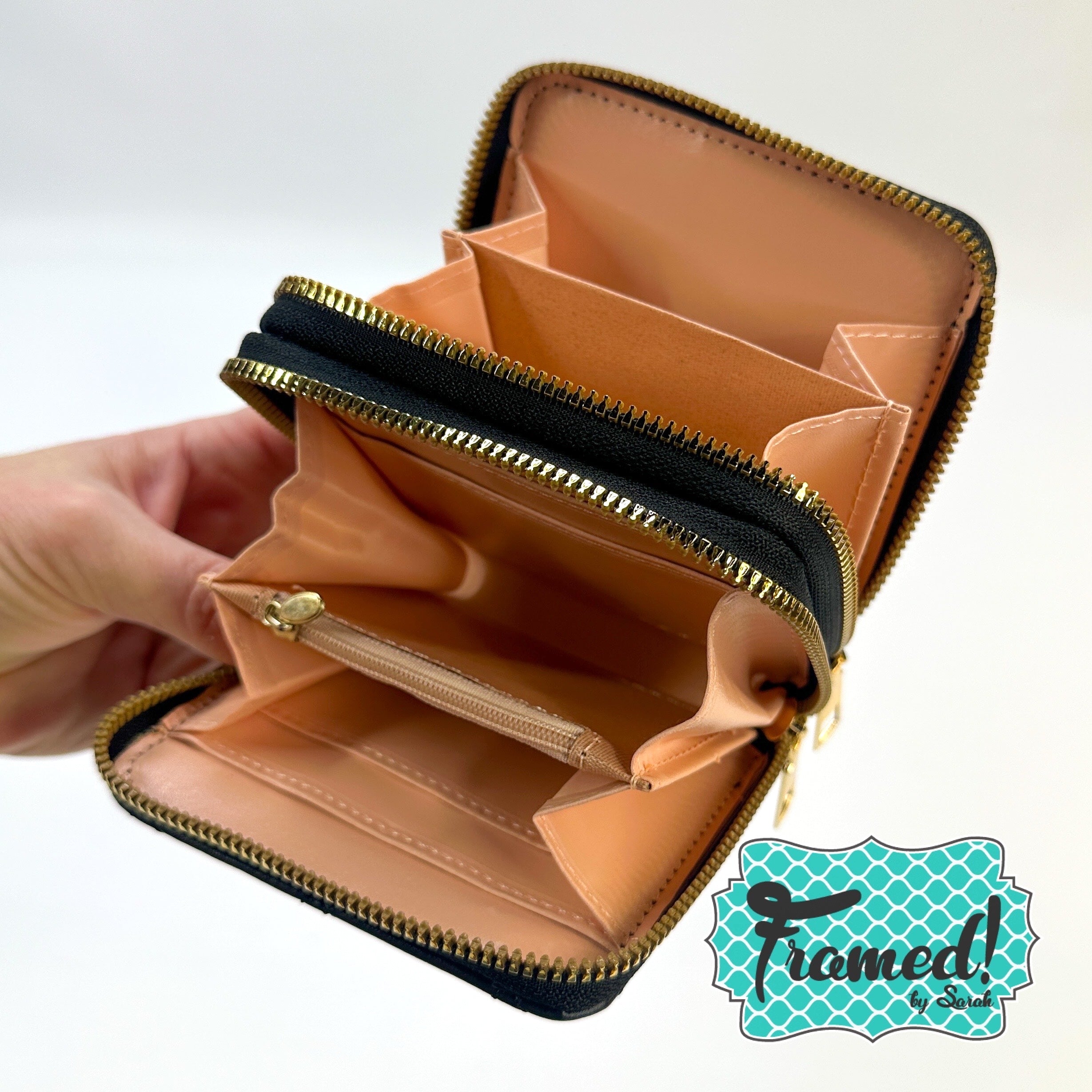 Black Double Zipper Wallet