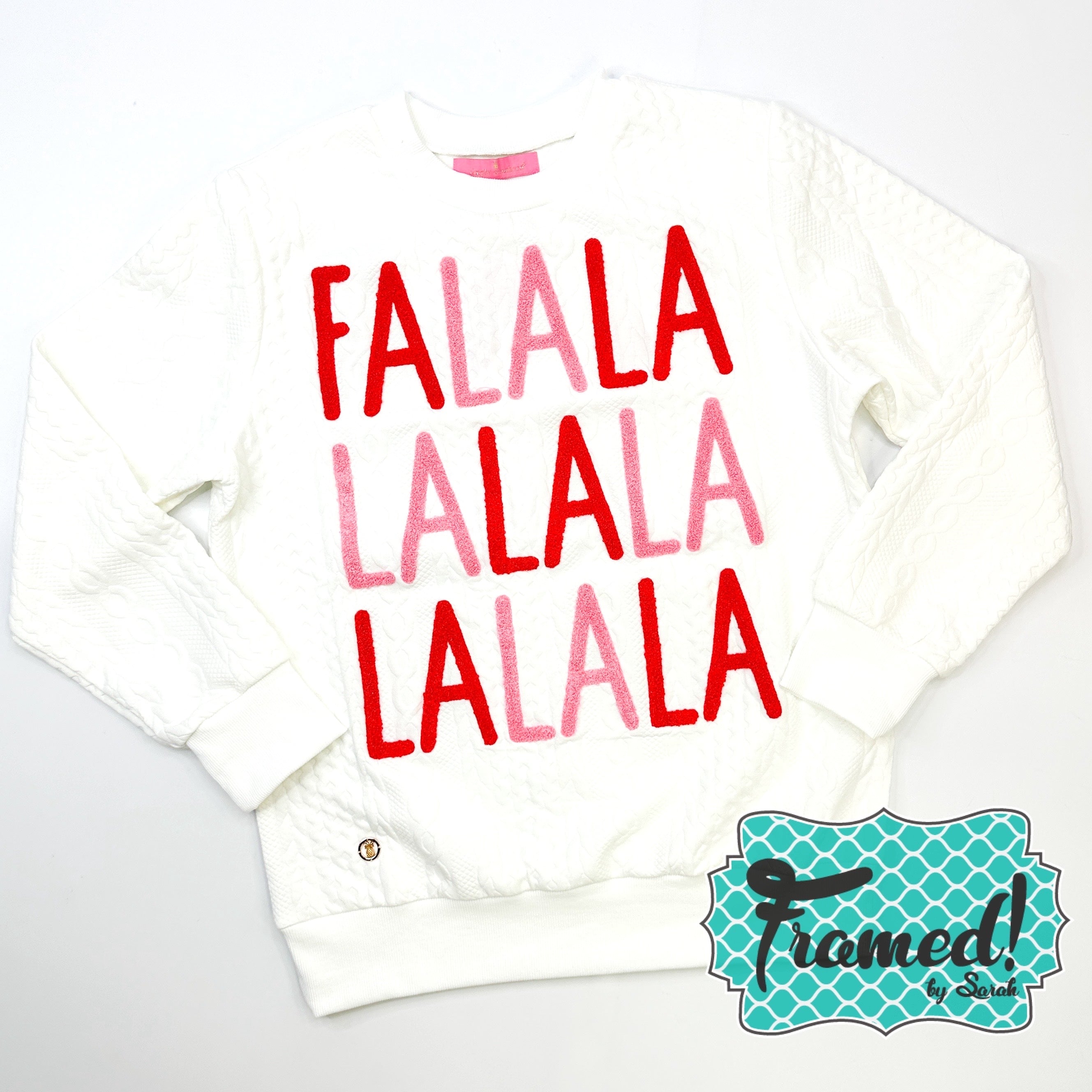 'Fa La La' Braided Crewneck Sweatshirt (Sm & L only)