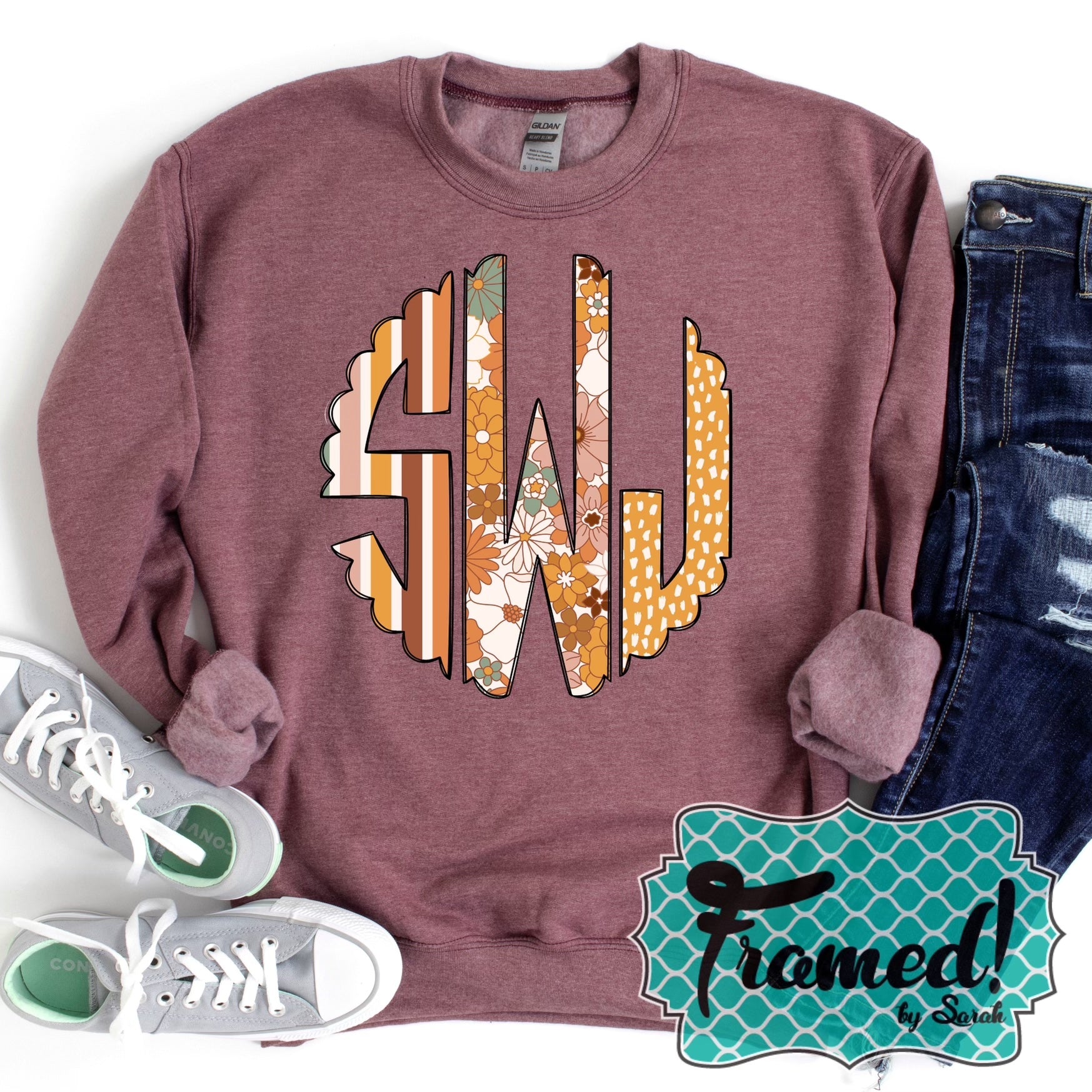 Fall Floral Monogrammed Sweatshirt