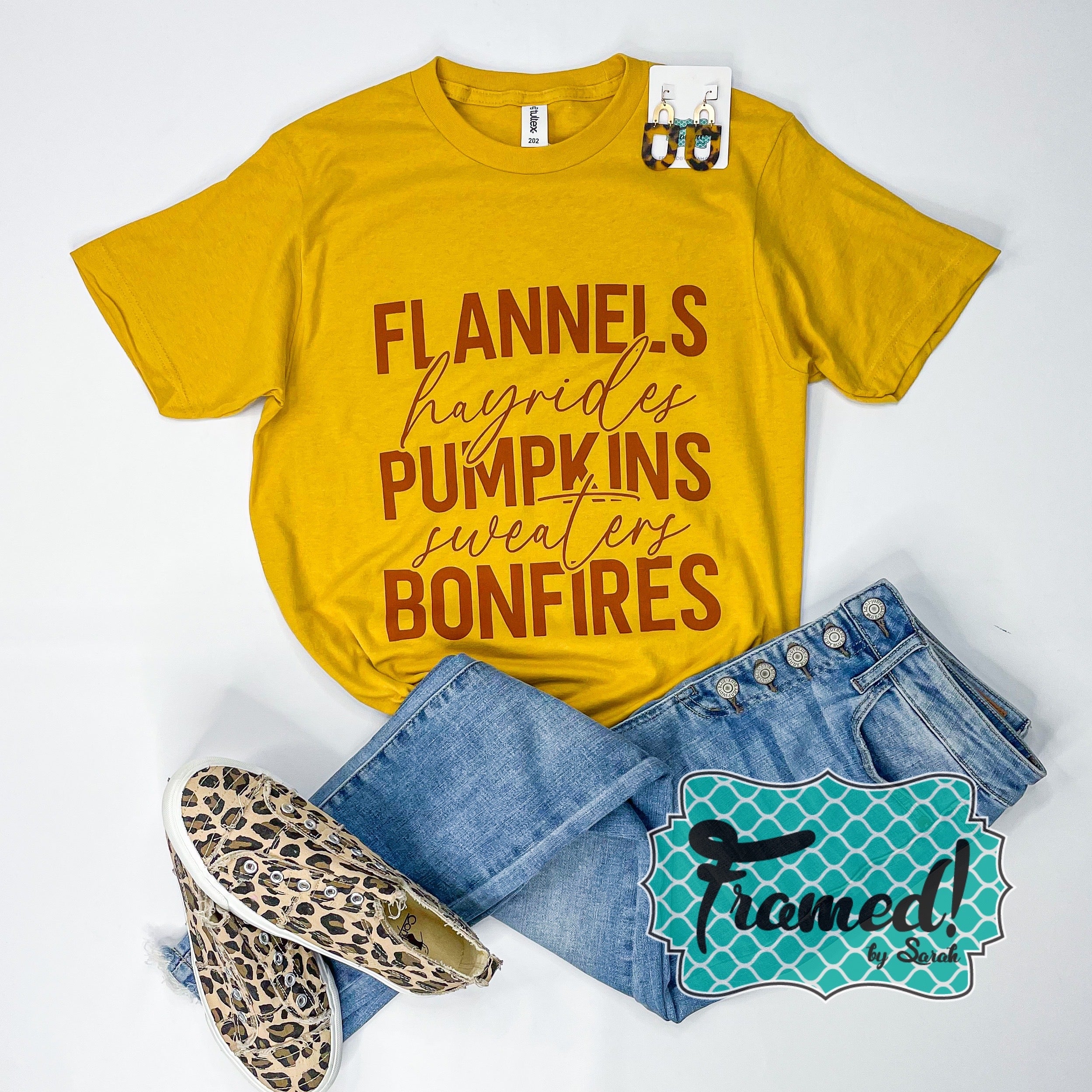 'Flannels Hayrides Pumpkins & More' Graphic Tee