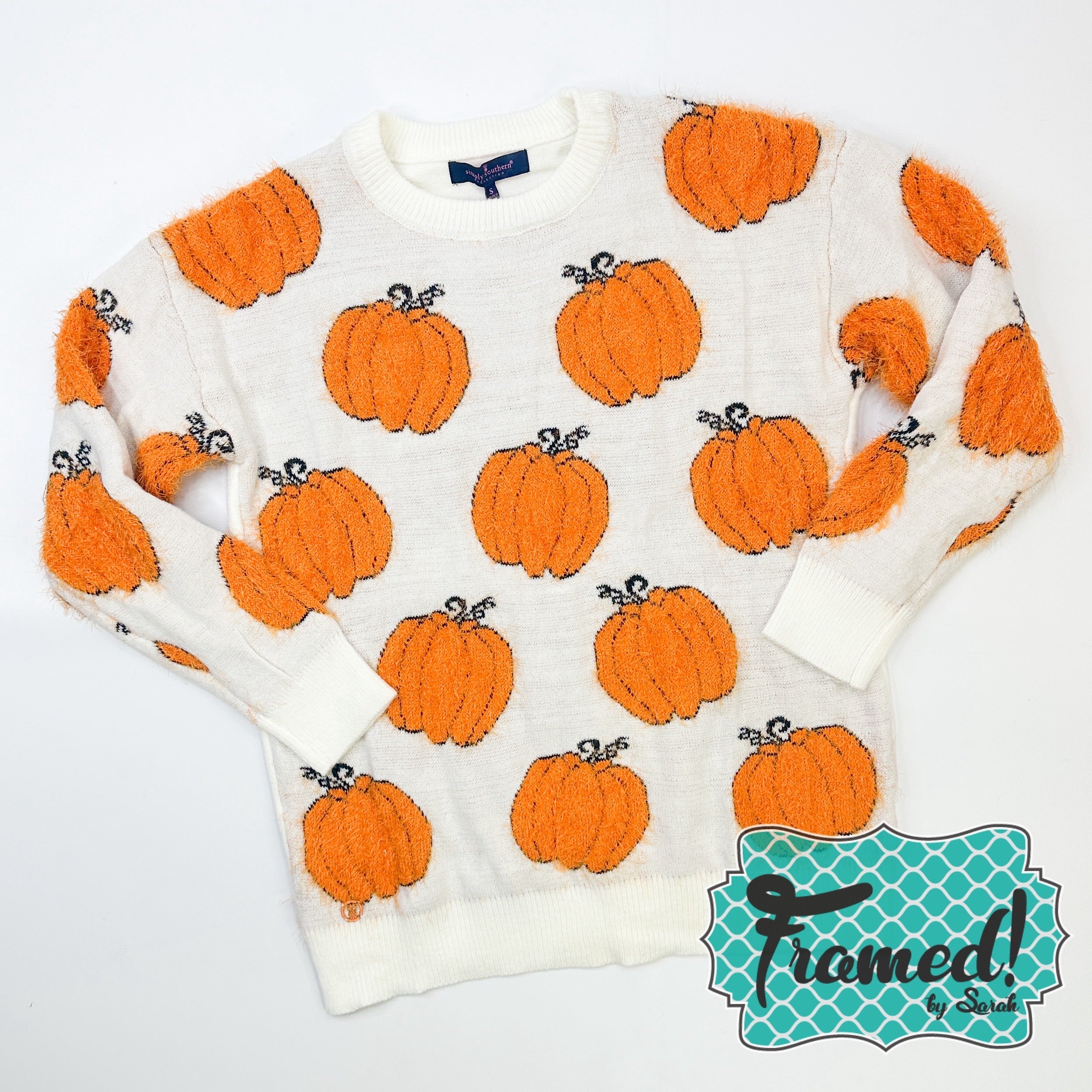 Fuzzy Pumpkin Sweater (Sm & Lg Only)