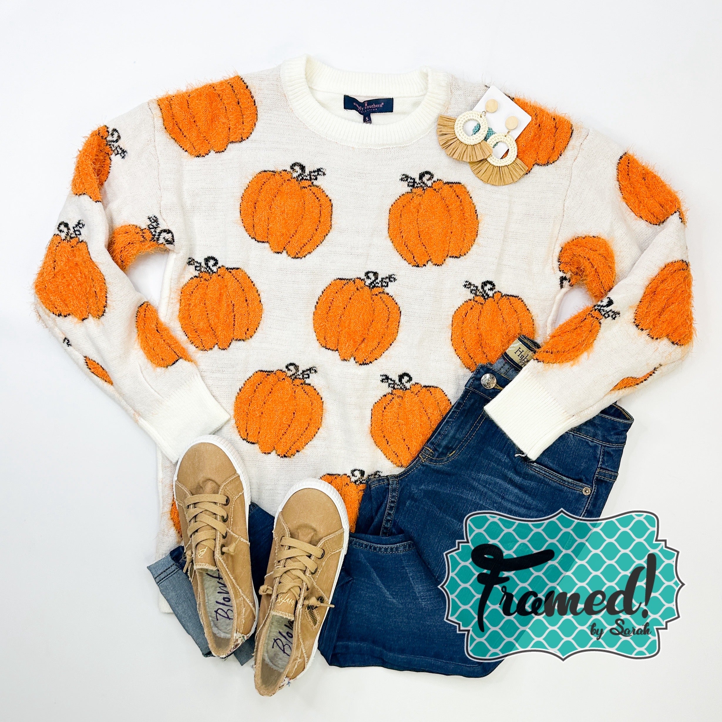 Fuzzy Pumpkin Sweater (Sm & Lg Only)