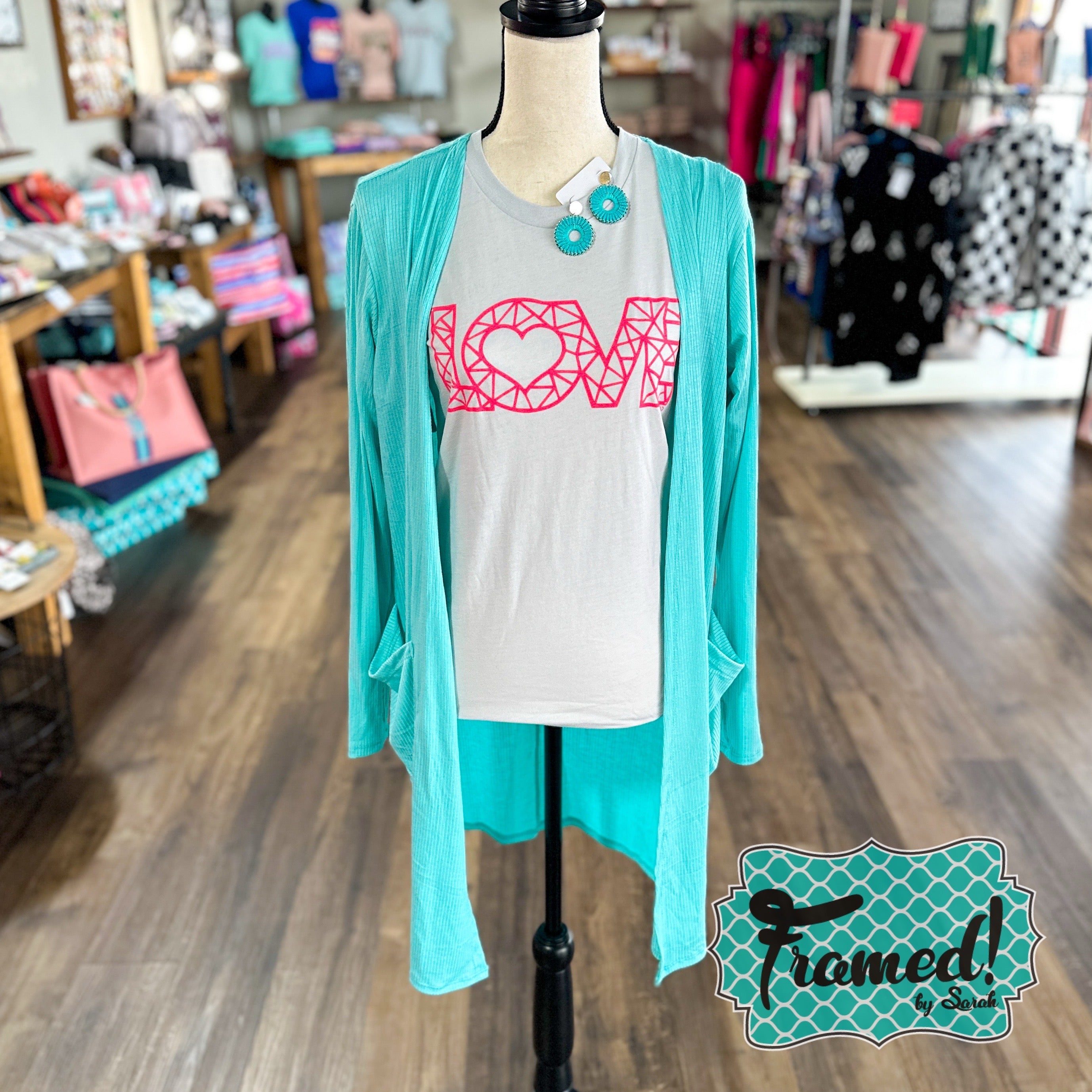 Aqua Sweetheart Cardigan