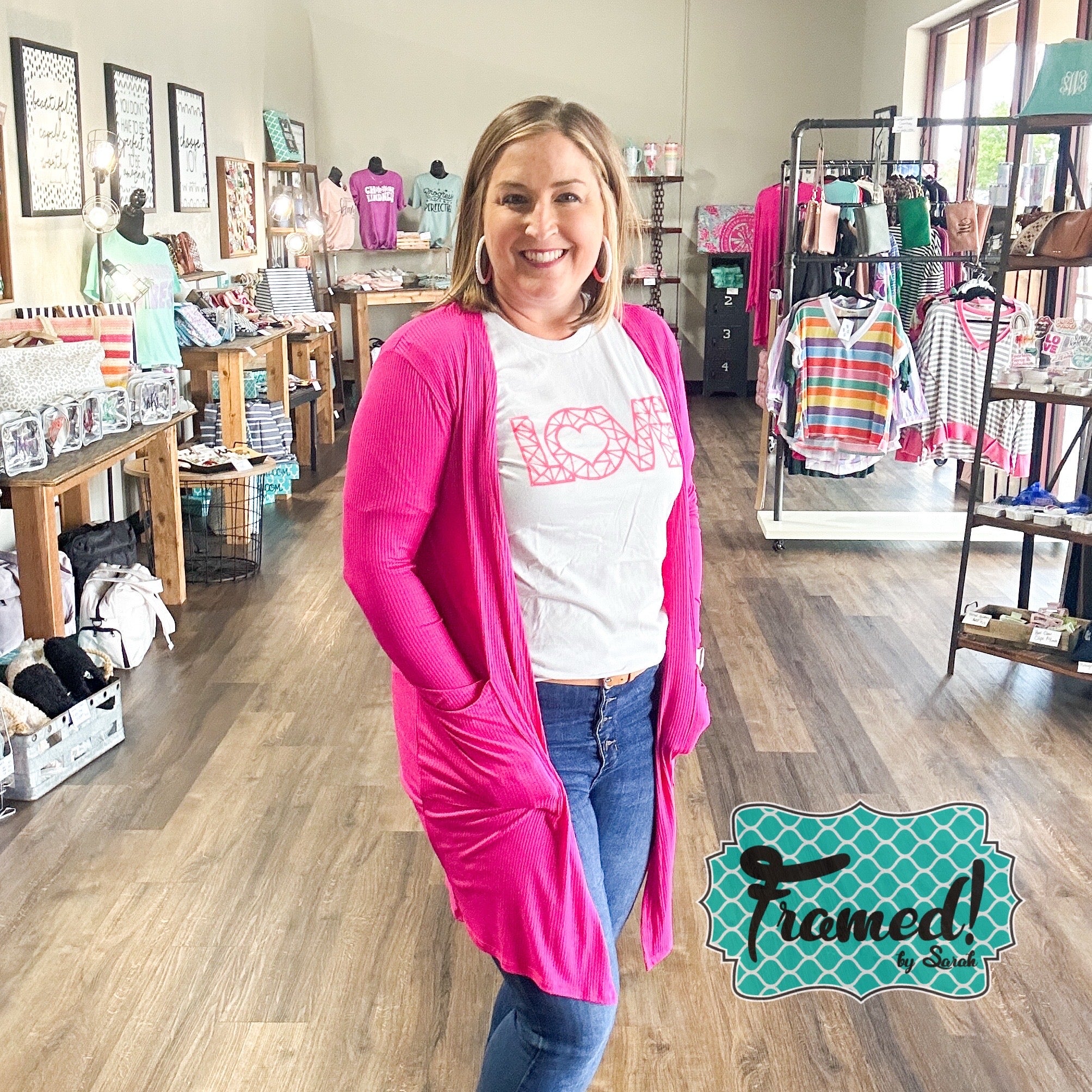 Bright Pink Sweetheart Cardigan