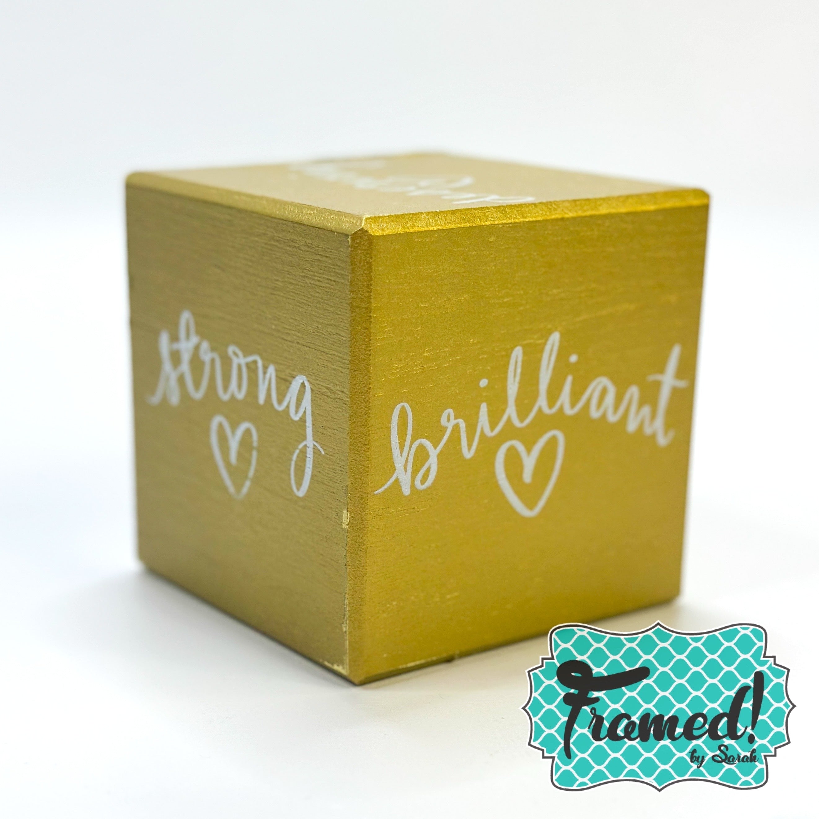 Gold Beautiful Words Cube