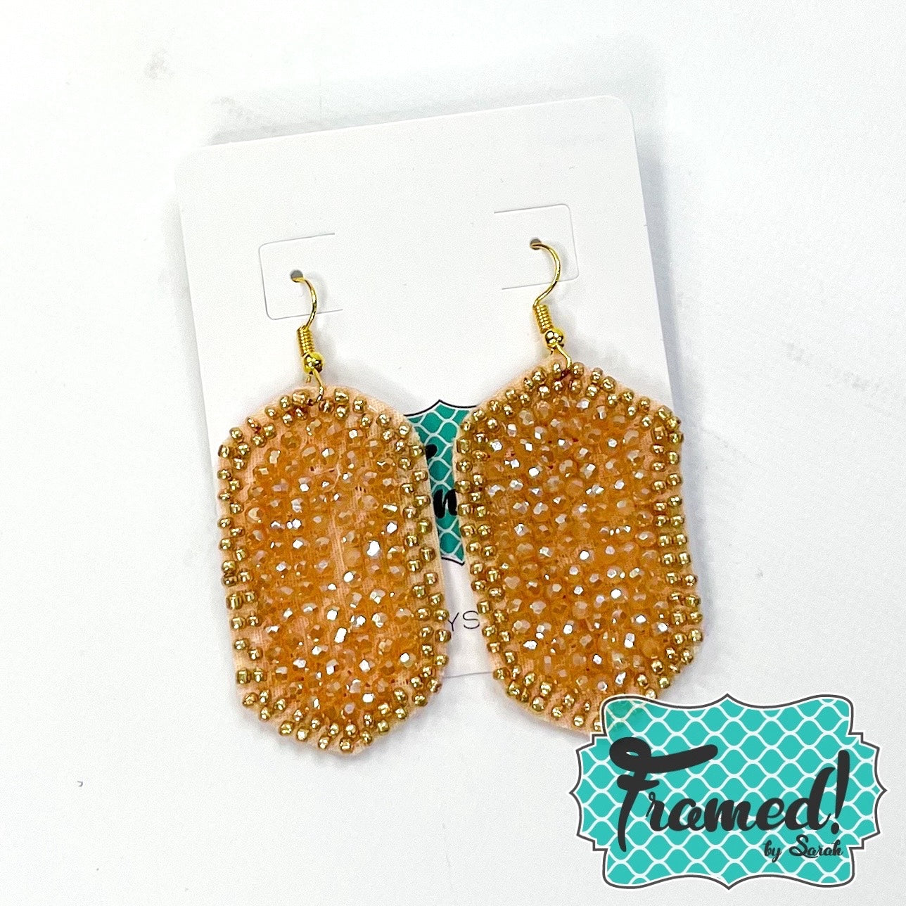 Gold Lily Beaded Earrings