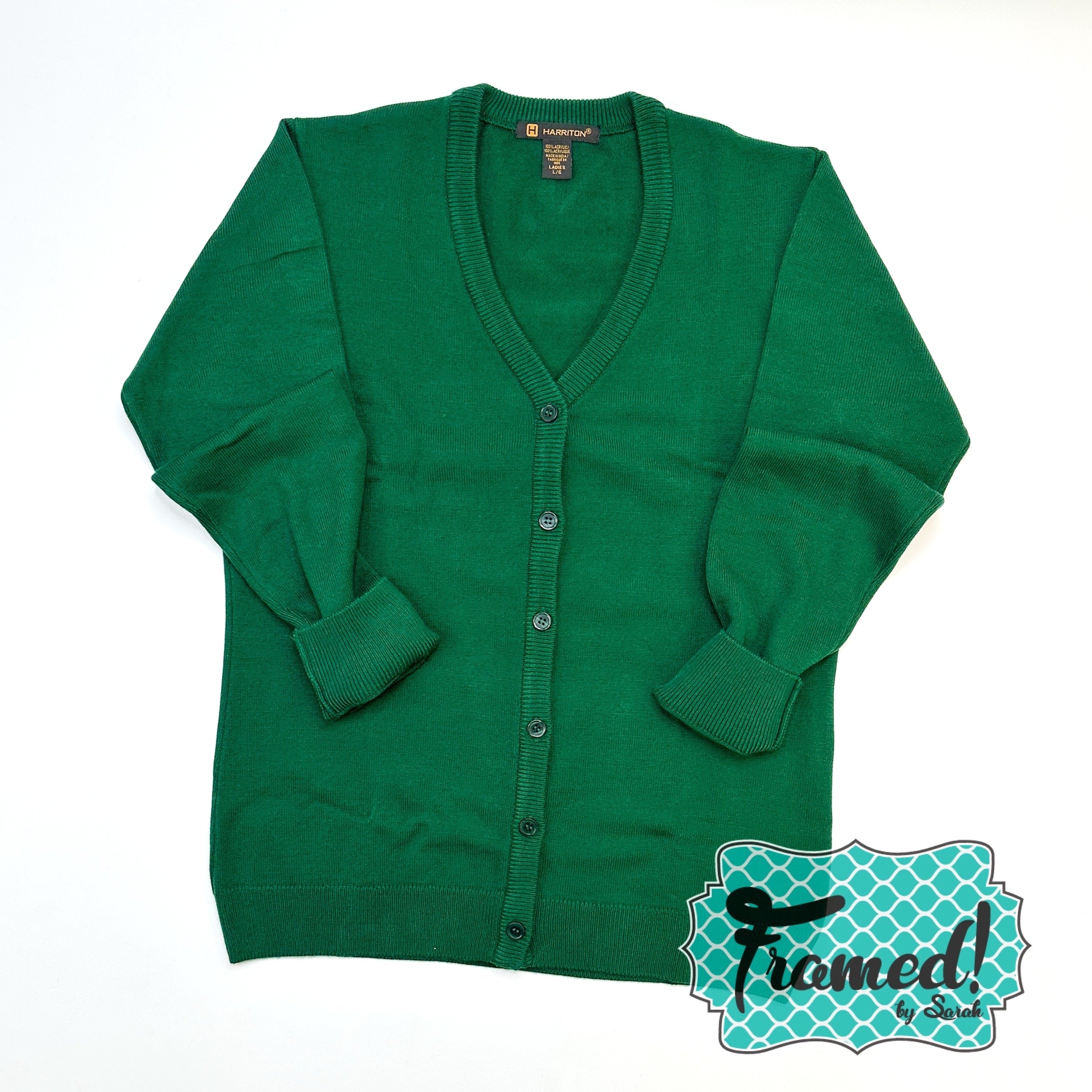 Dark Green Half Button Cardigan