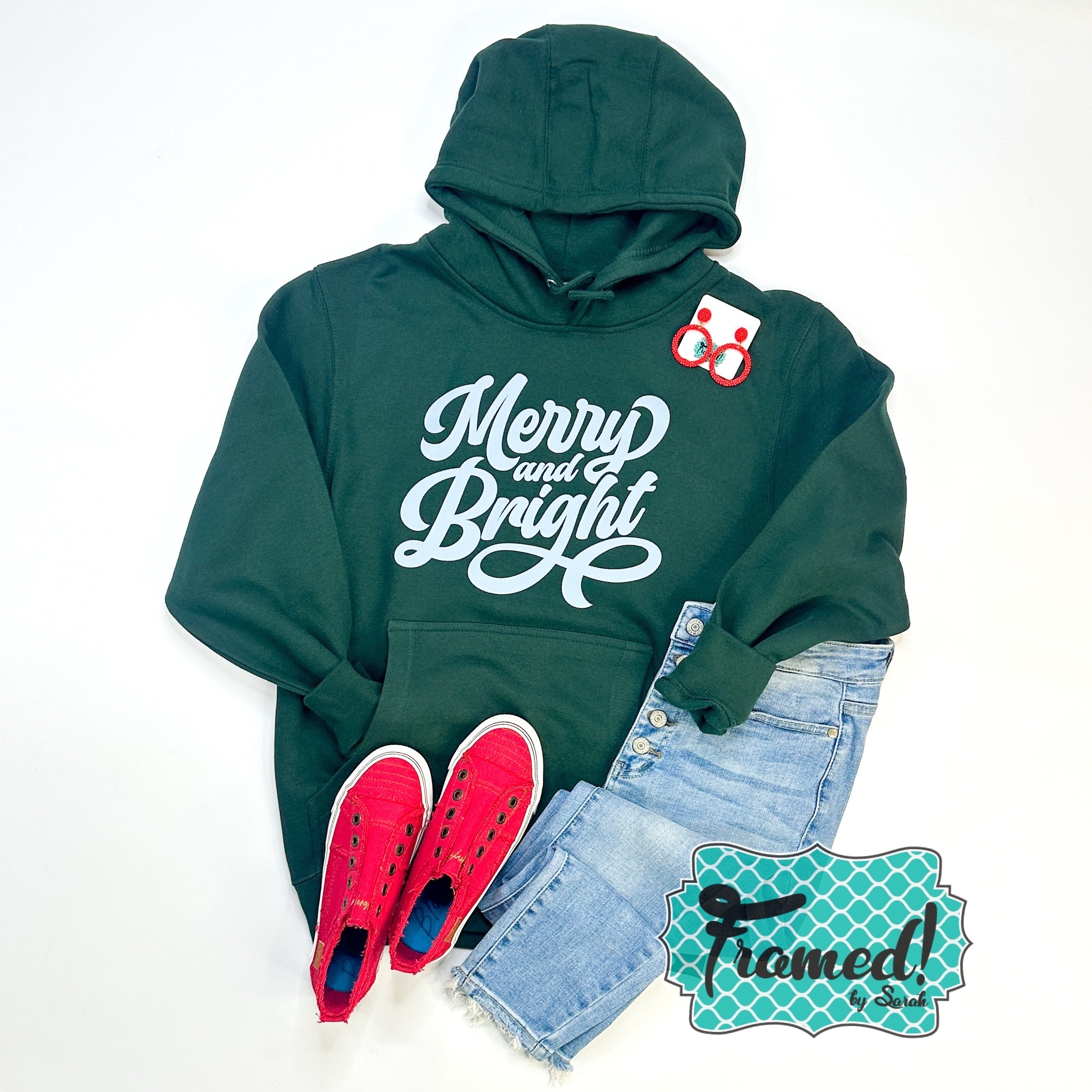 Green 'Merry & Bright' Hoodie