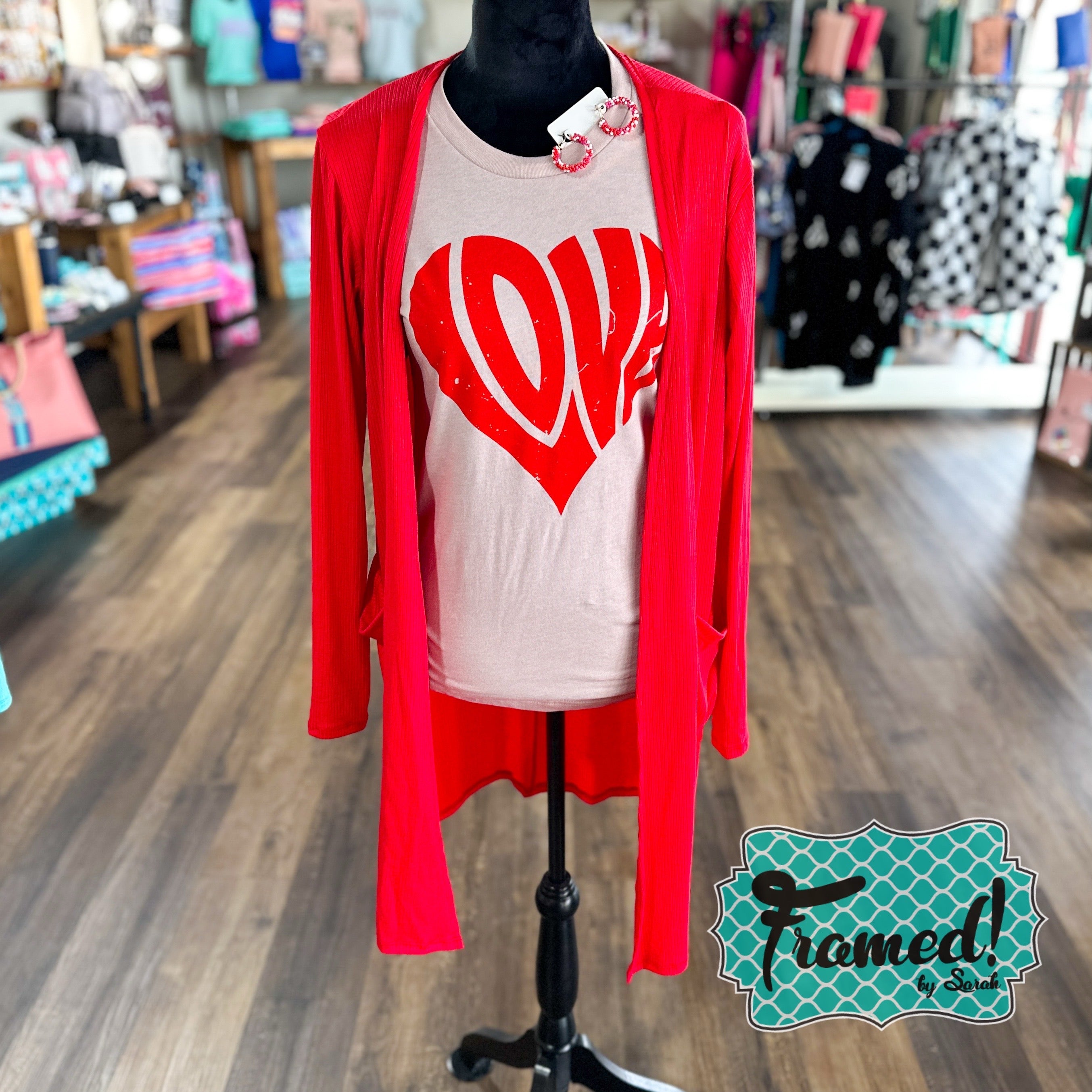 Red Sweetheart Cardigan