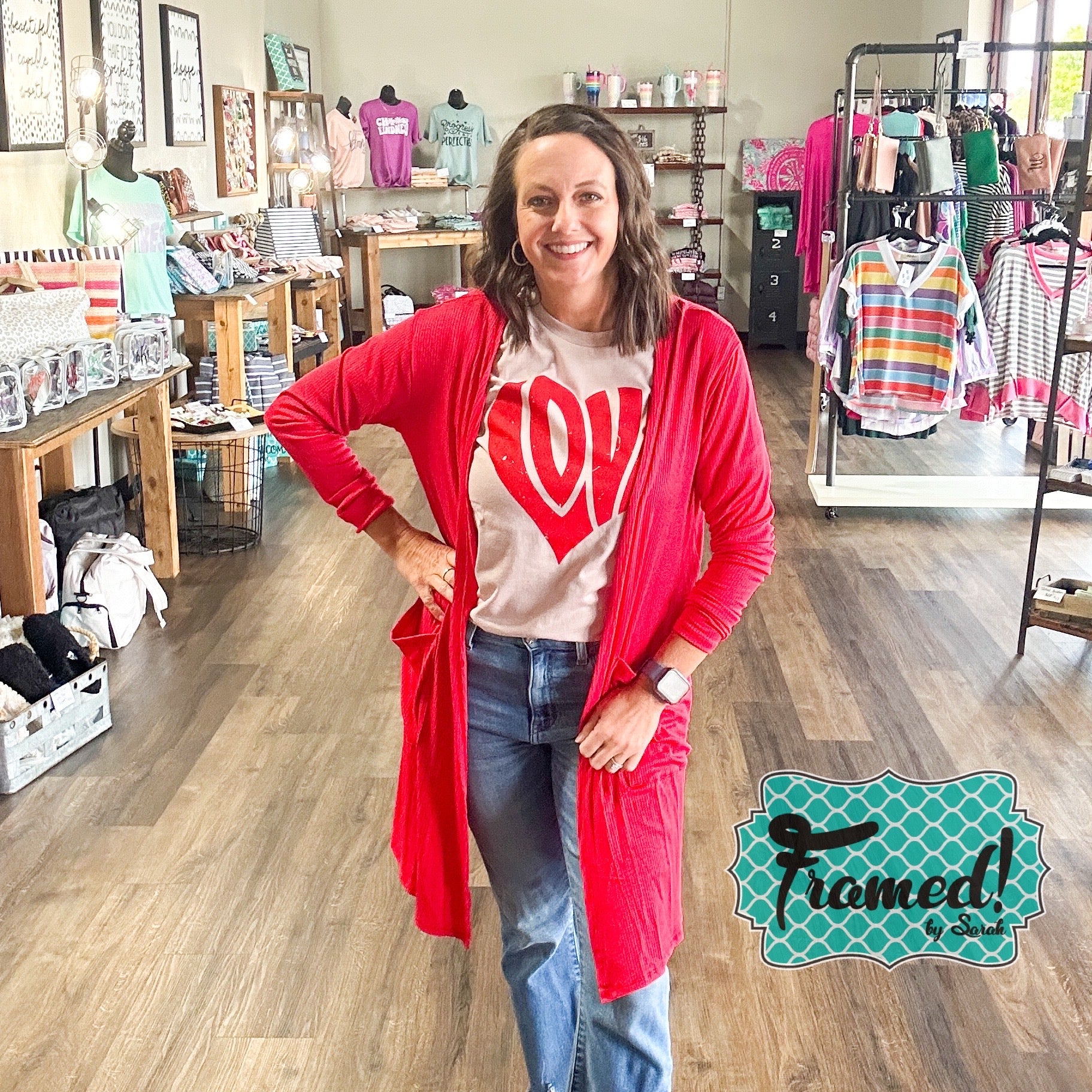 Red Sweetheart Cardigan