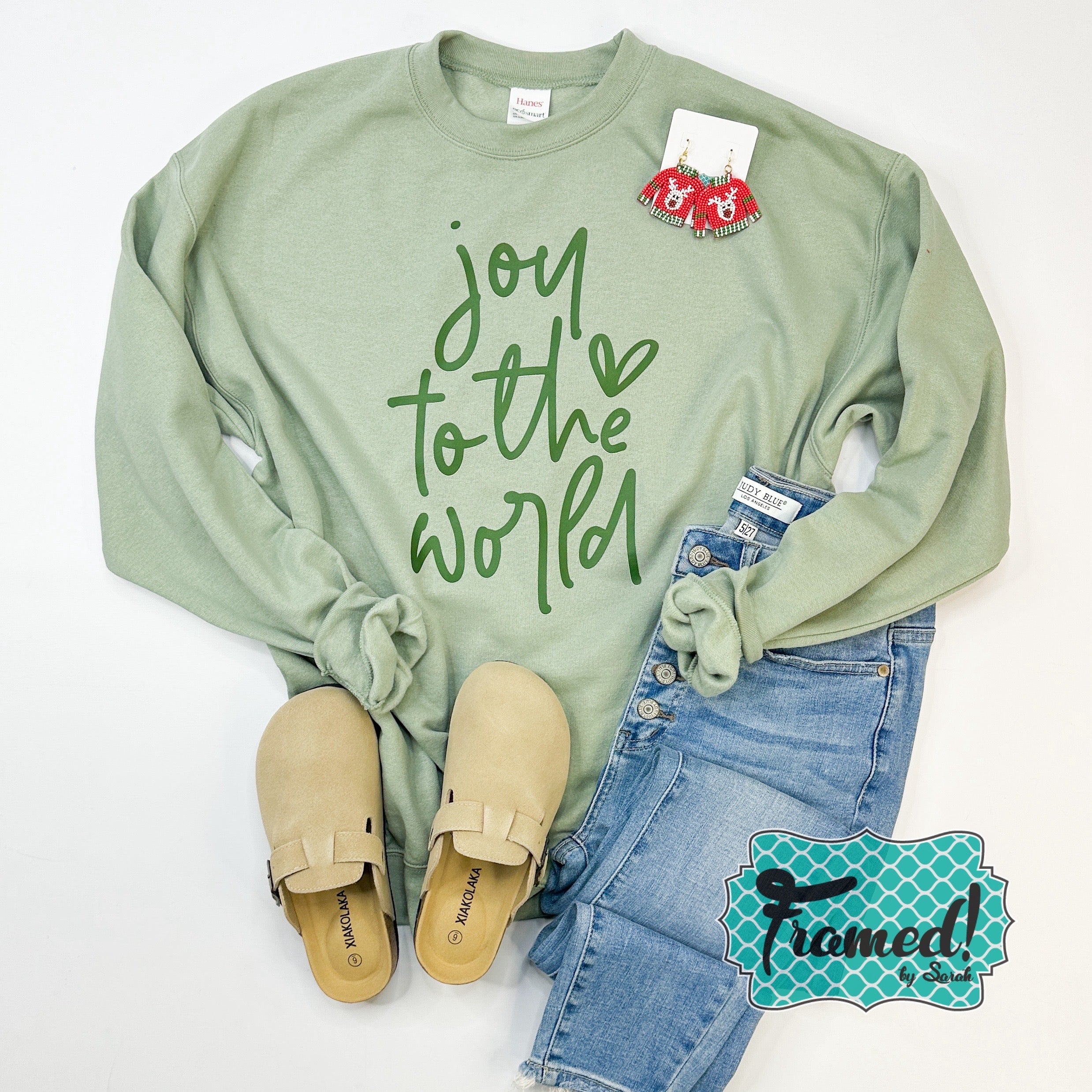 Light Green 'Joy to the World' Sweatshirt