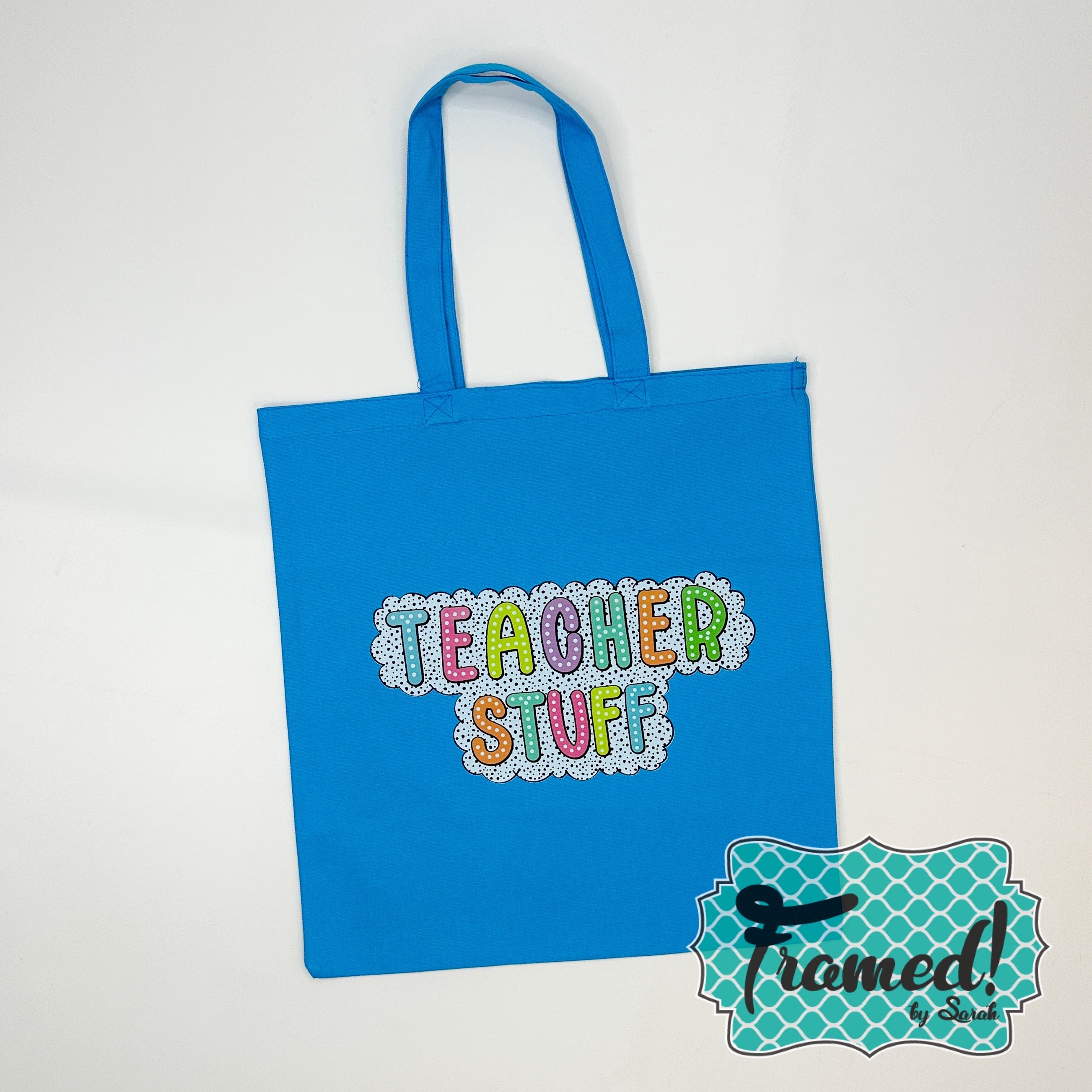 "Teacher Stuff" Canvas Tote