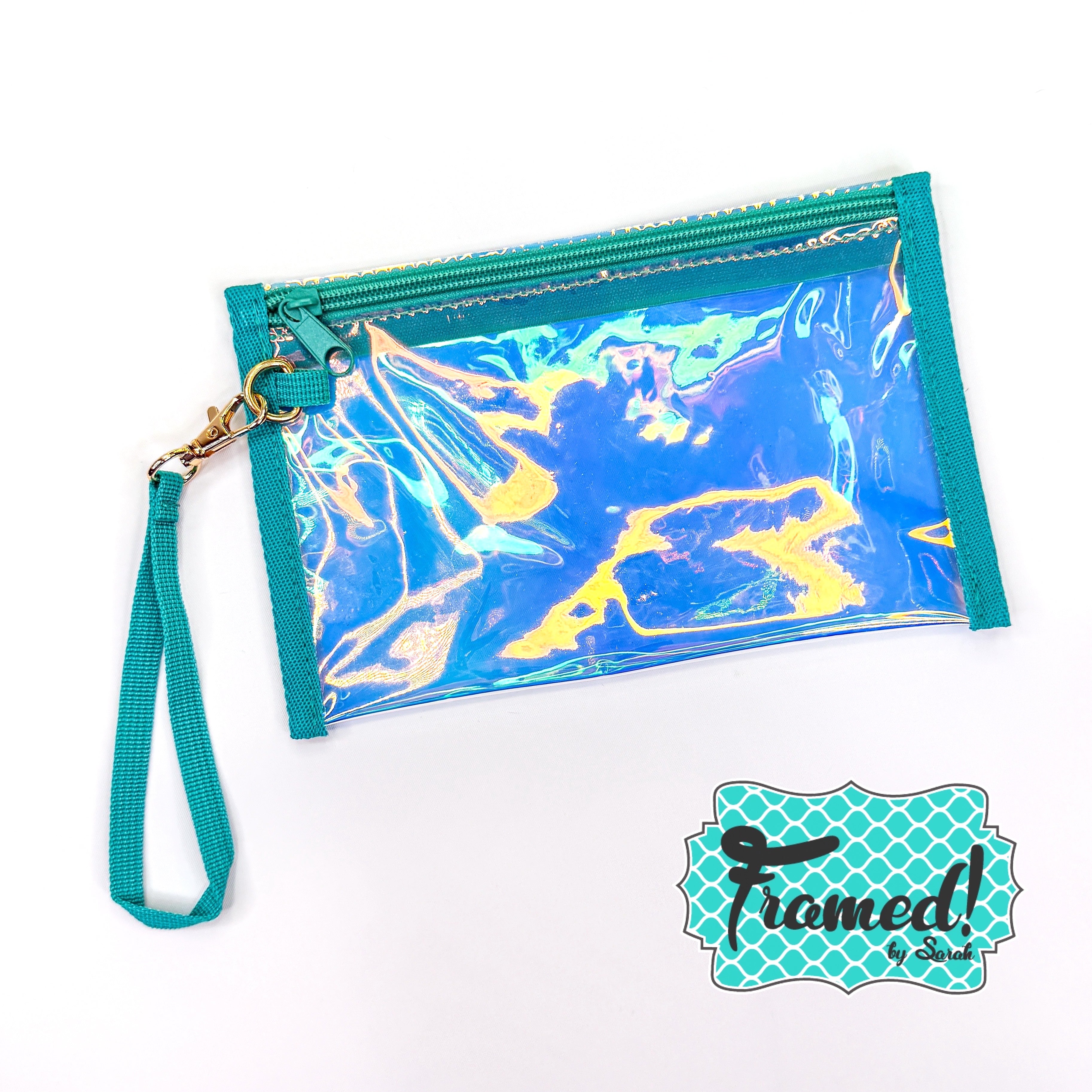 Turquoise & Clear Iridescent Beach Tote