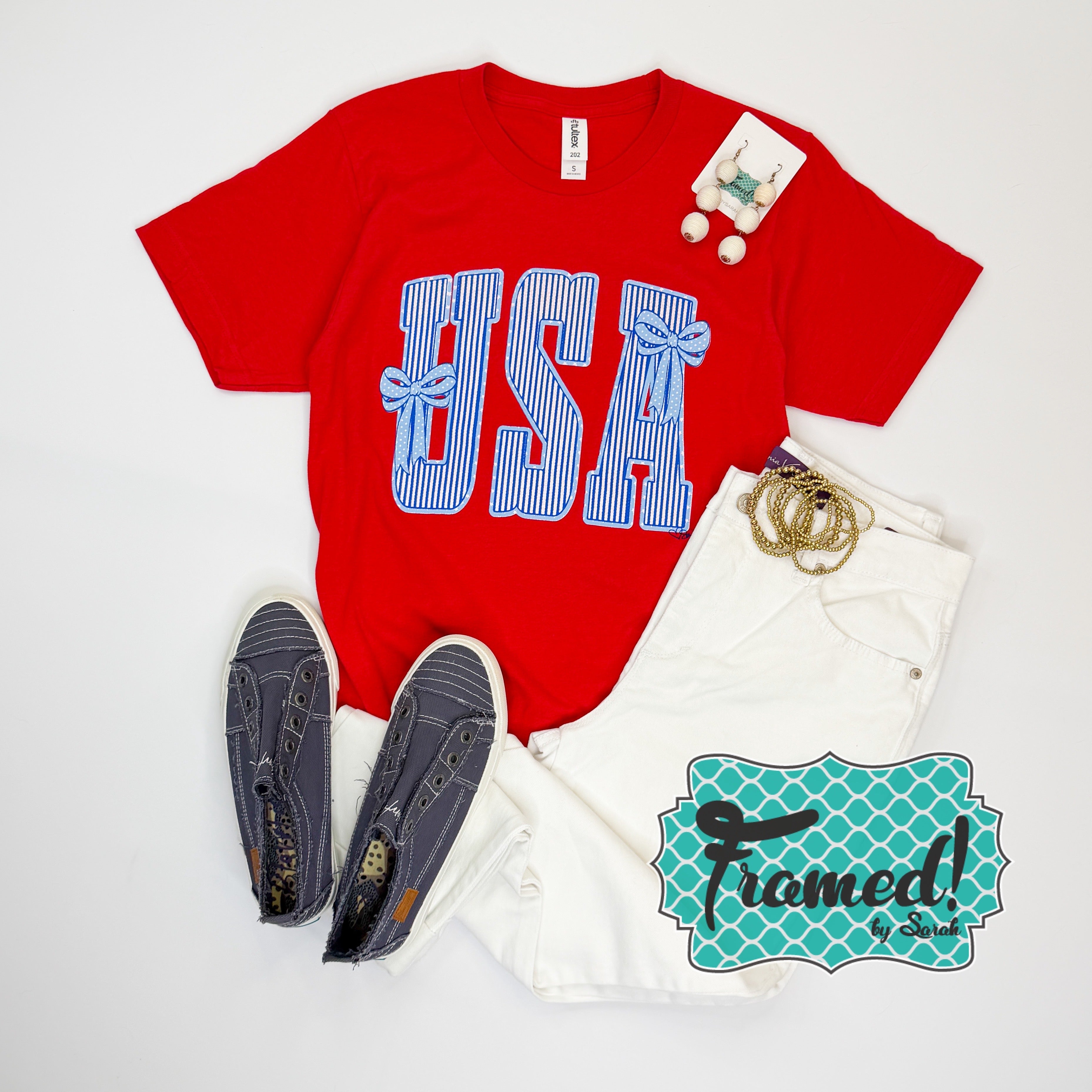 Stars, Stripes & Bows USA Graphic Tee