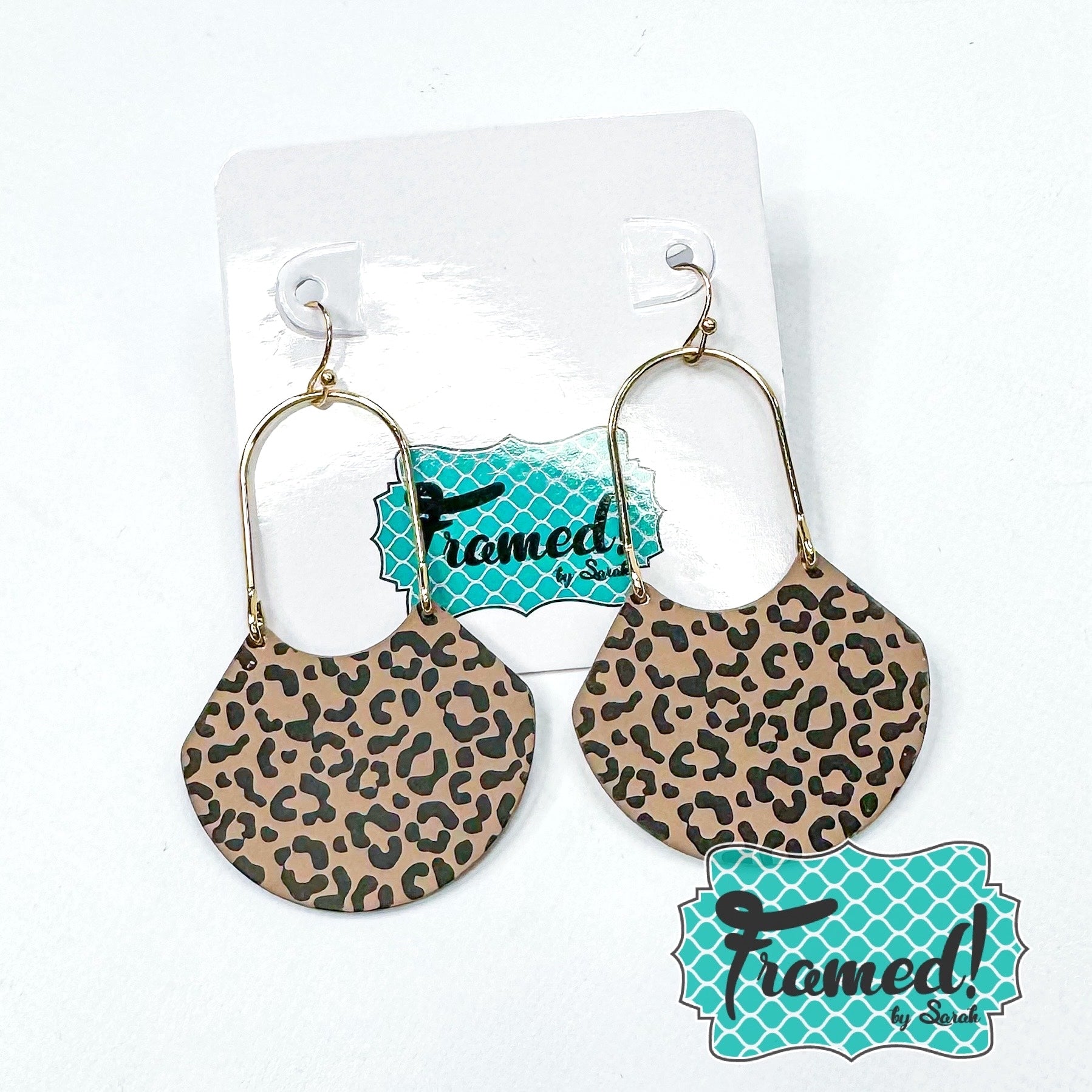 Leopard Printed Tag Earrings