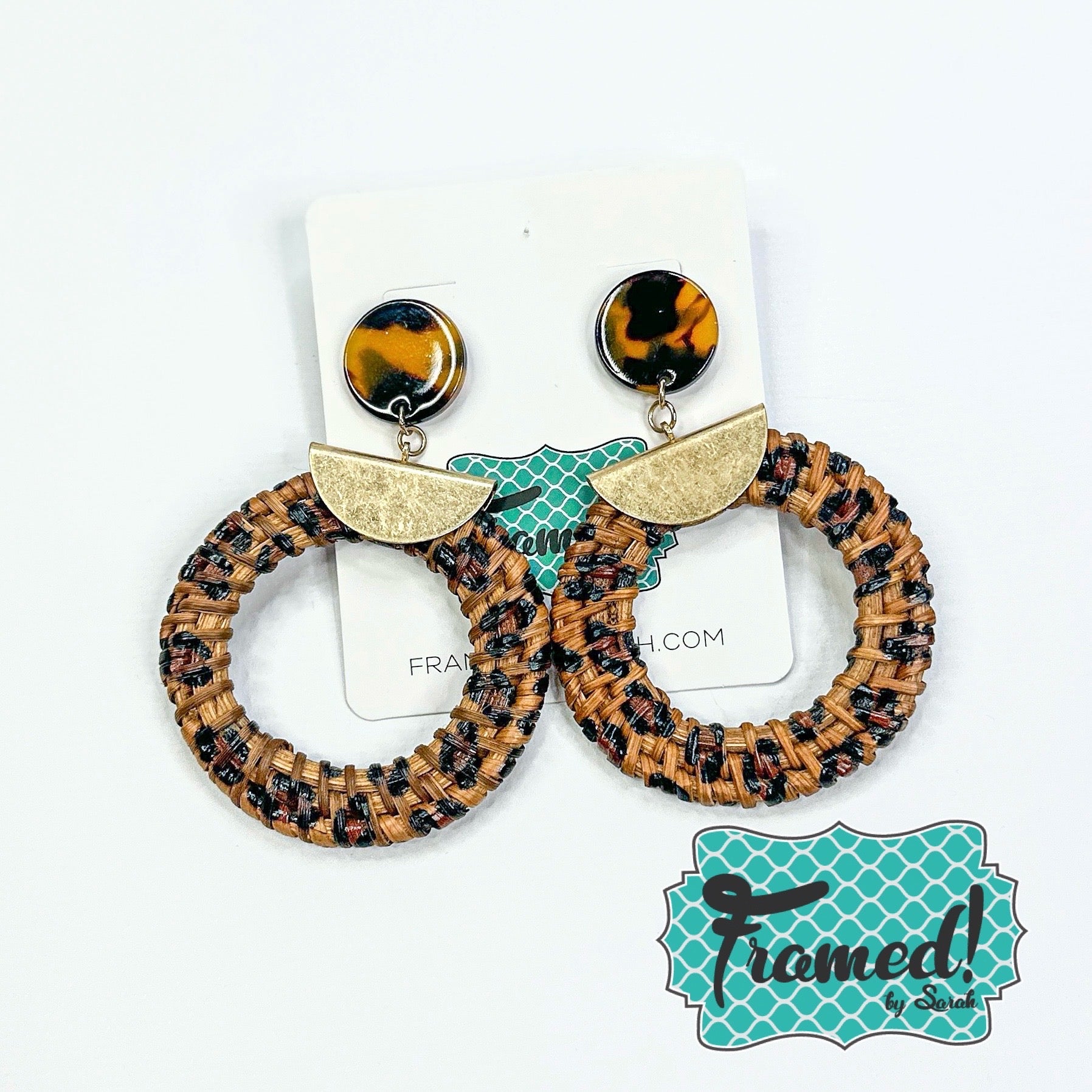 Leopard & Tortoise Woven Hoop Earrings