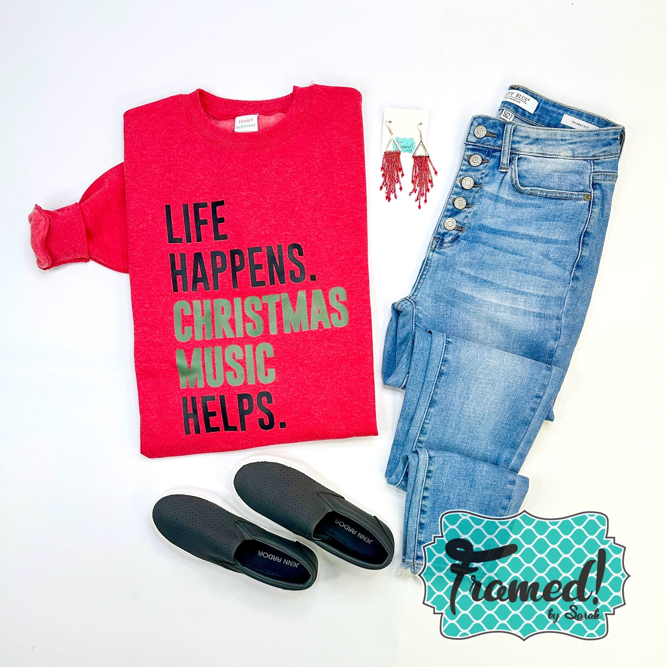 'Life Happens, Christmas Music Helps' Sweatshirt