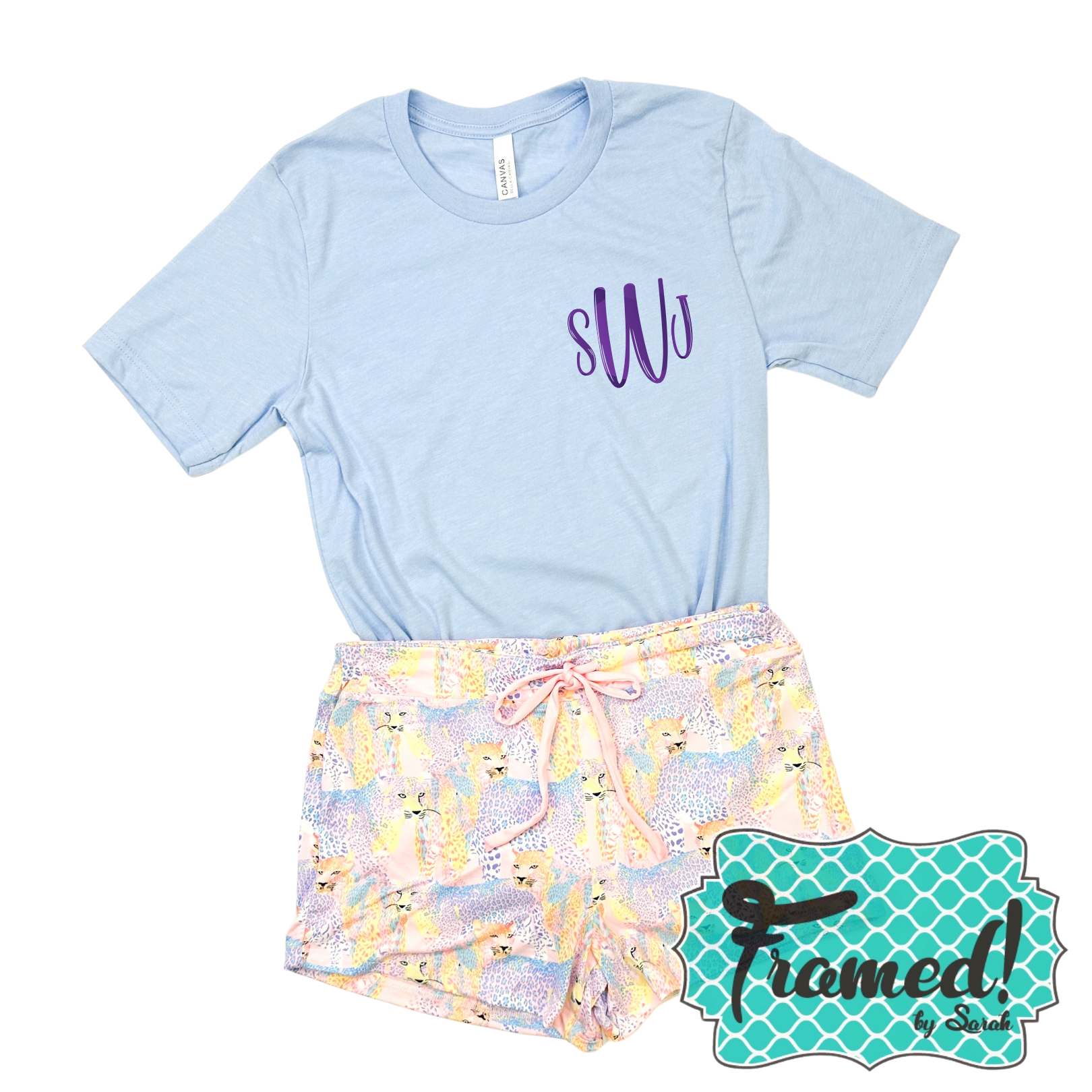 Light Blue Monogrammed Tee