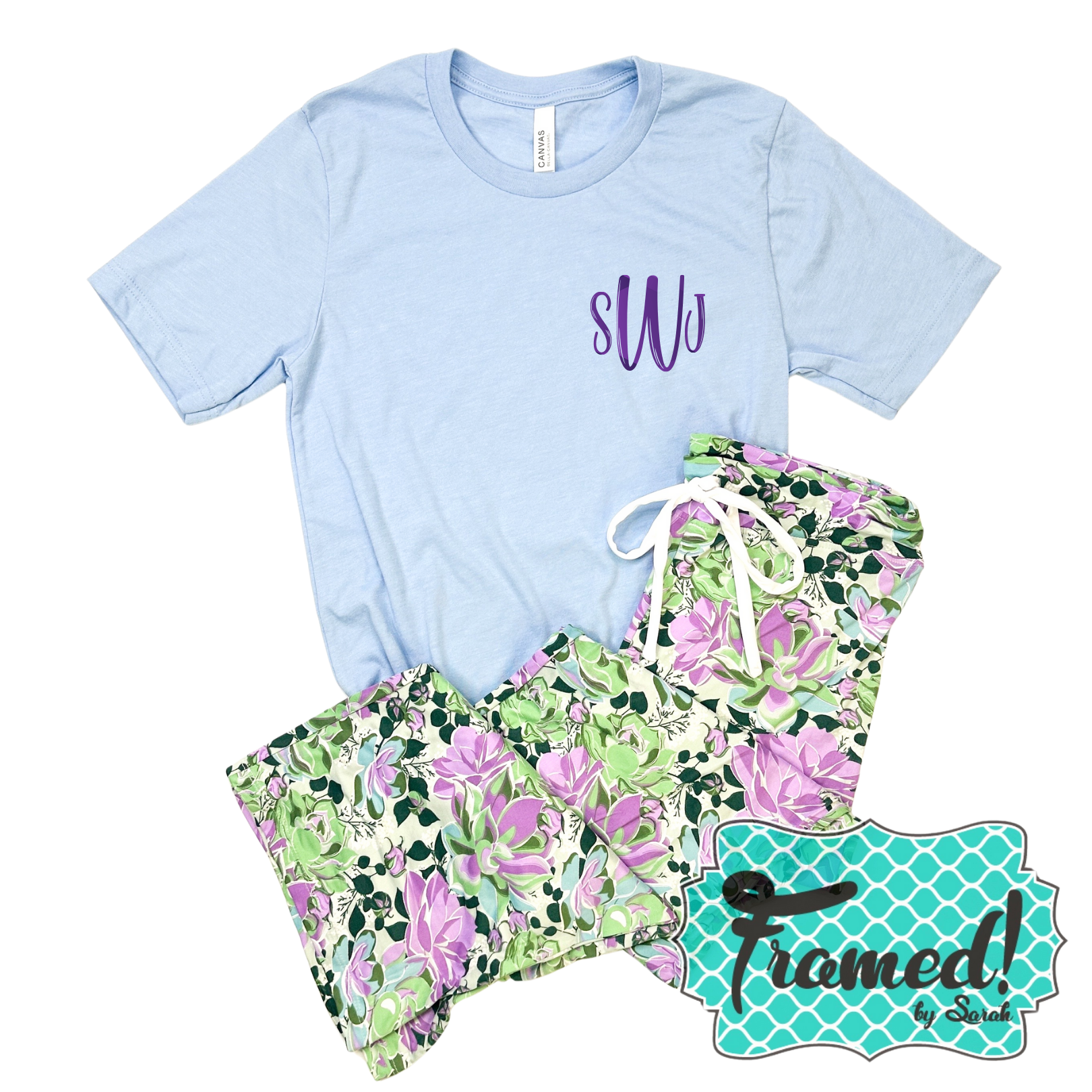 Purple Sage Succulents Pajama Pants