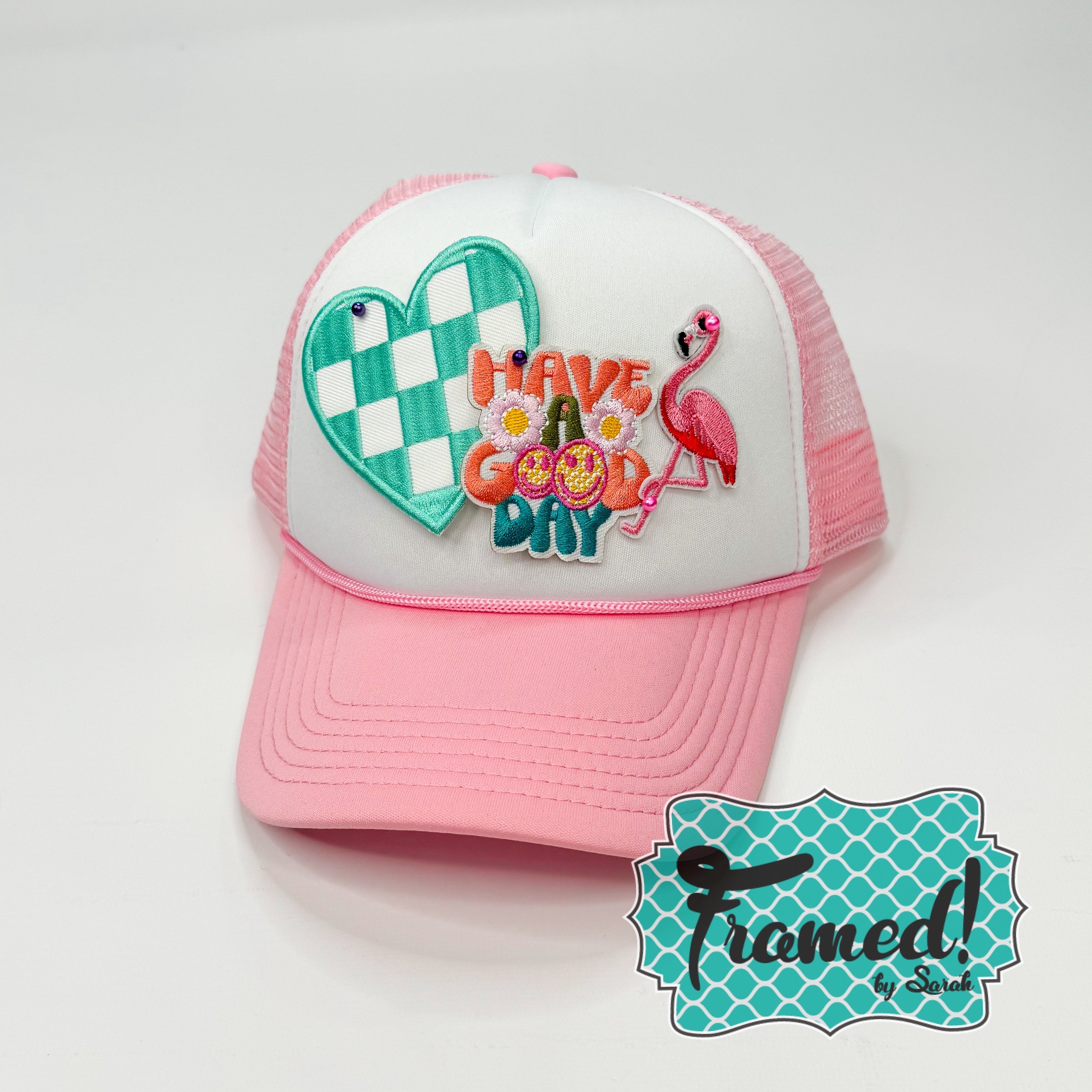 Light Pink Custom Patch Trucker Hat