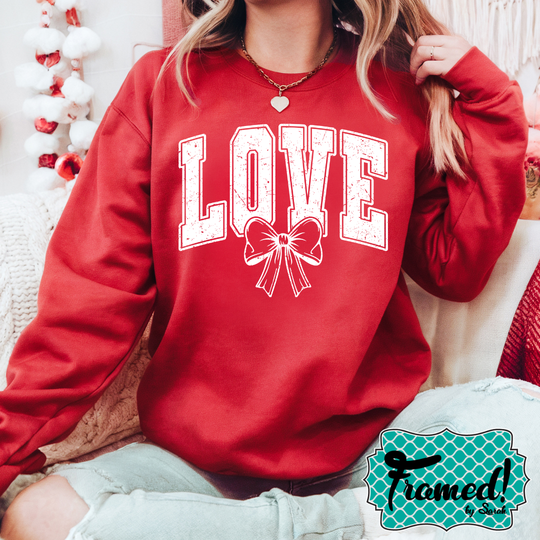 'Love with Bow' Red Sweatshirt