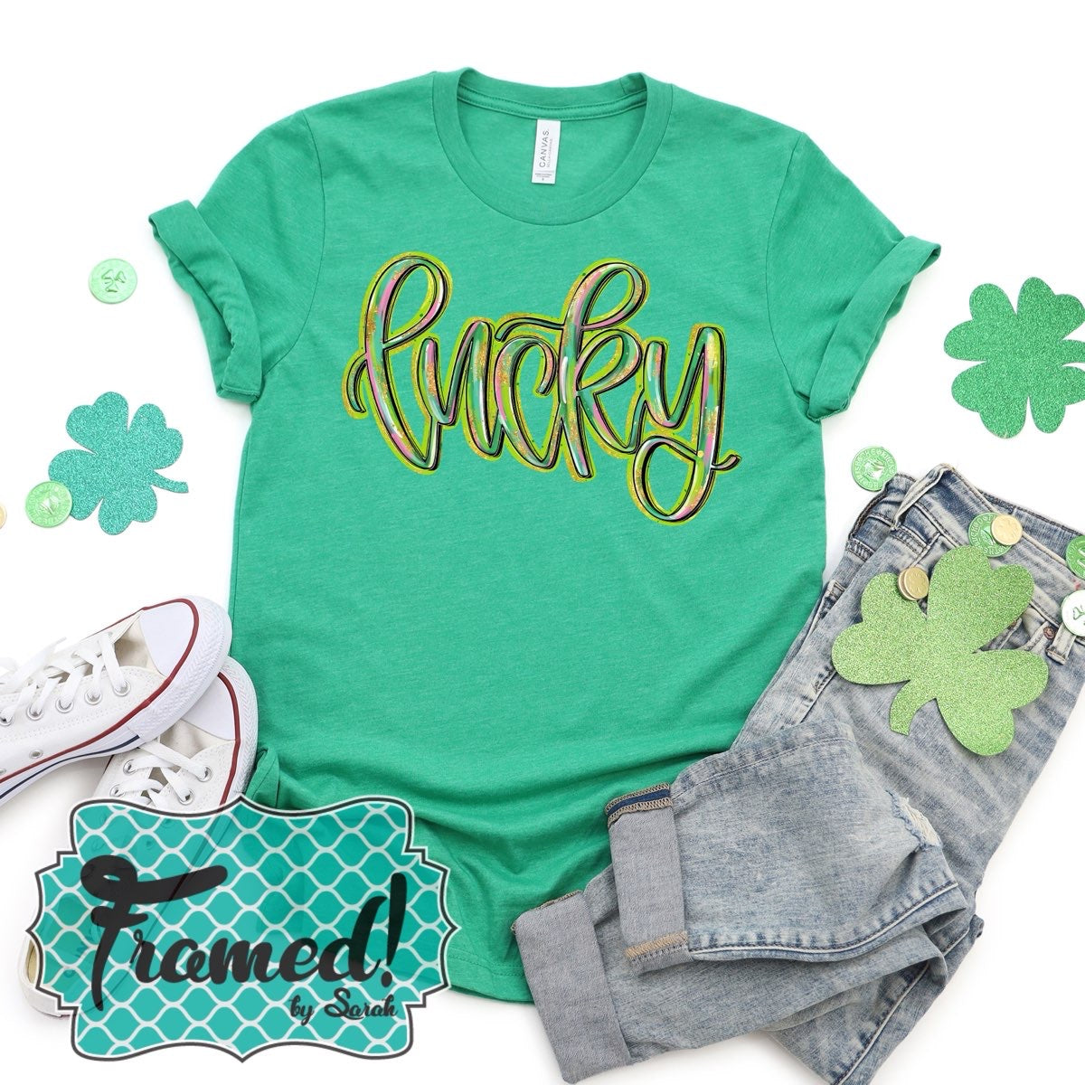 Green 'Lucky' Graphic Tee