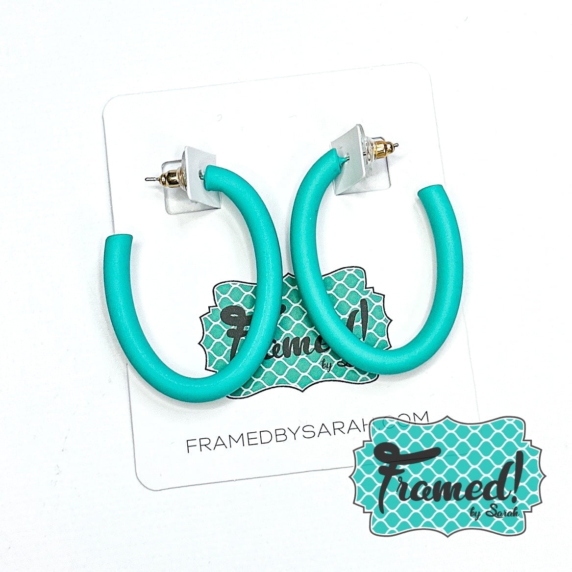 Turquoise Matte Loop Earrings