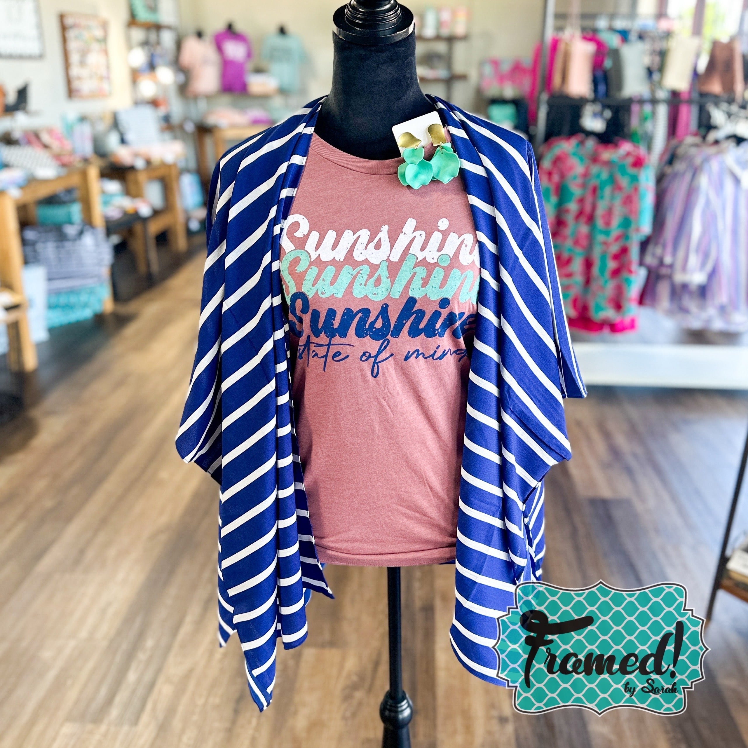 Navy Stripe Kimono