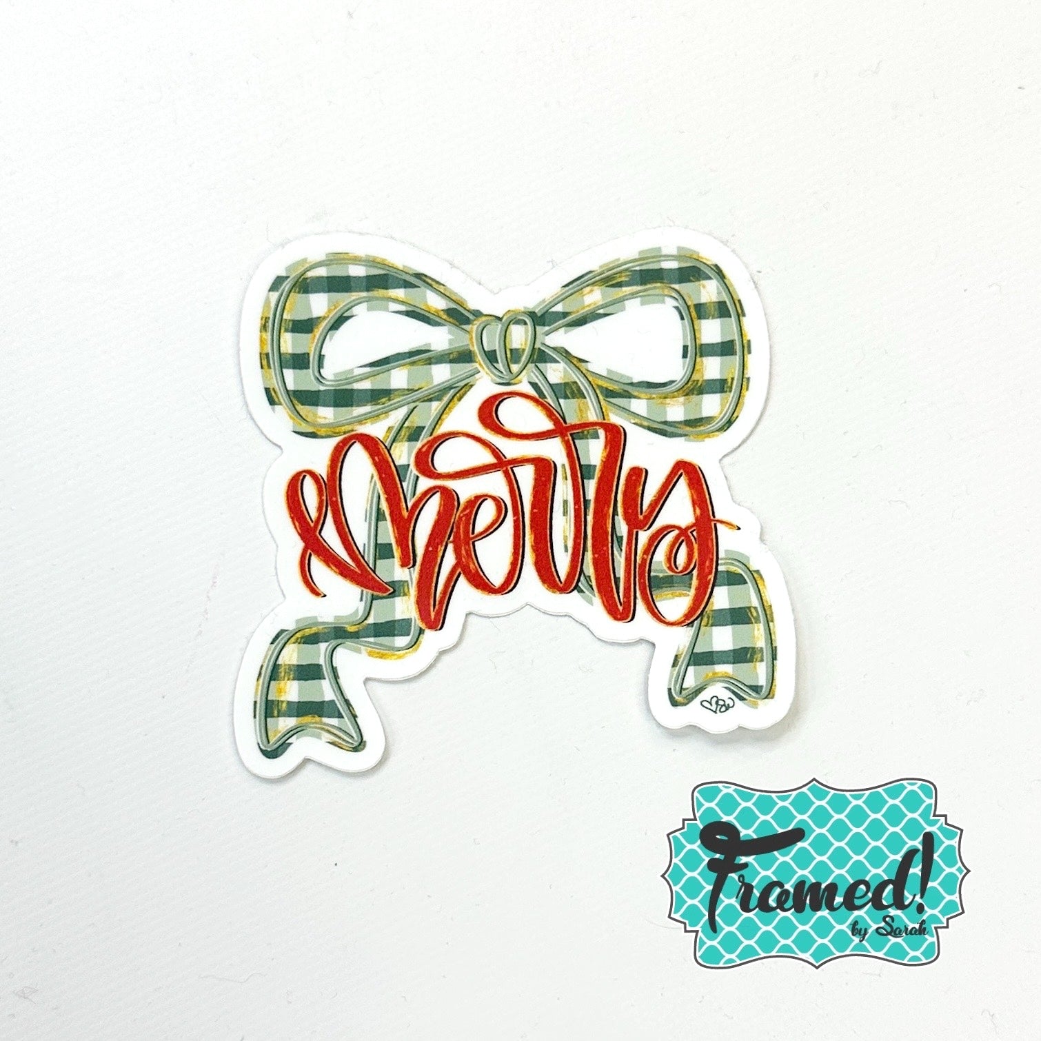 "Merry" with Bow Sticker