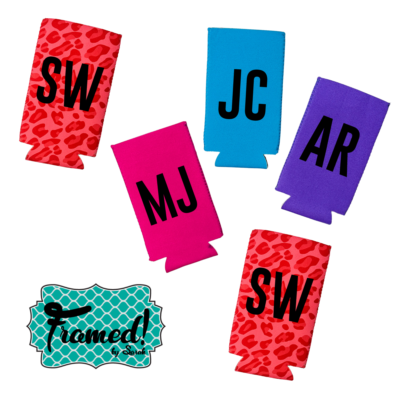 Block Monogram Koozies