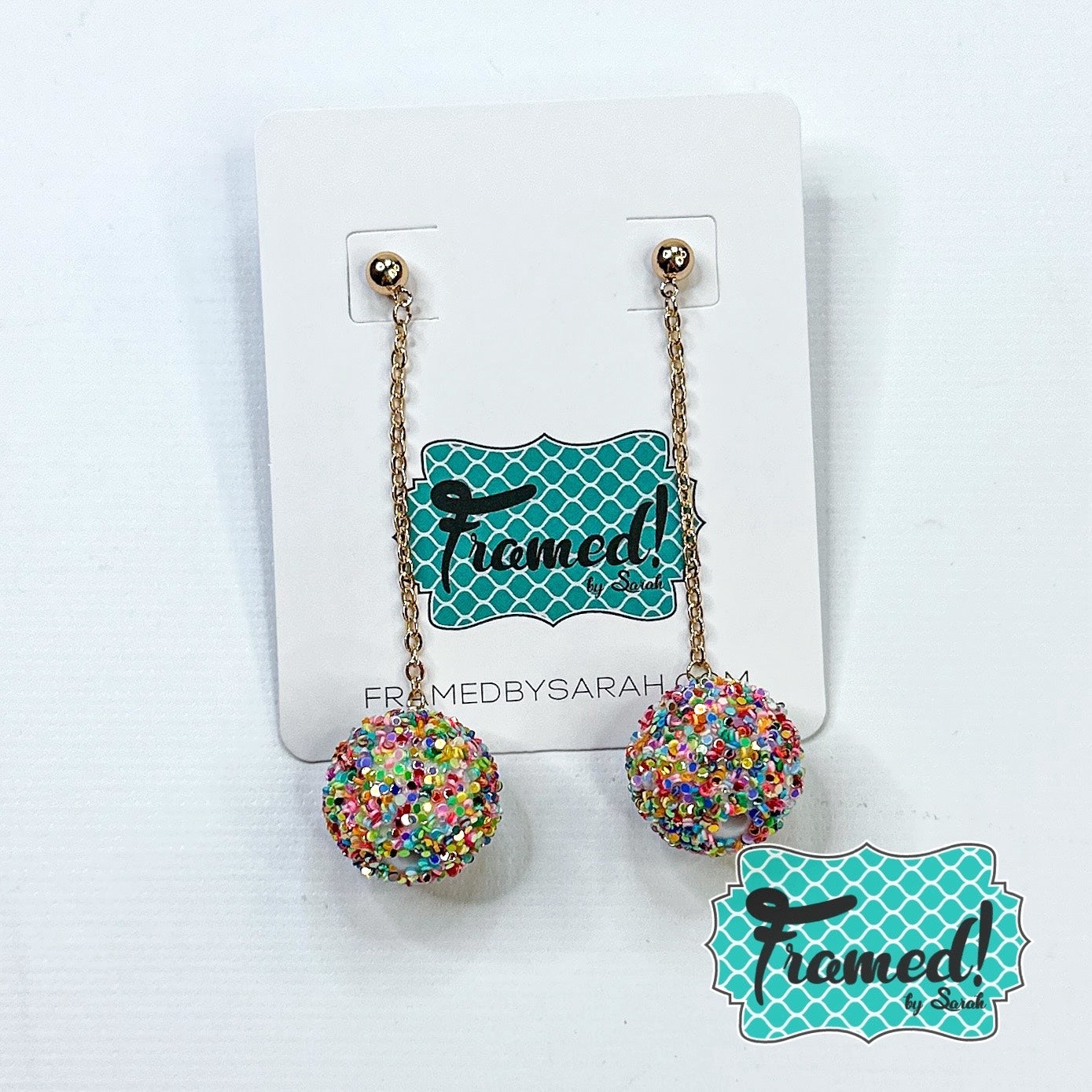 Multi Colored Glitter Drop Earrings