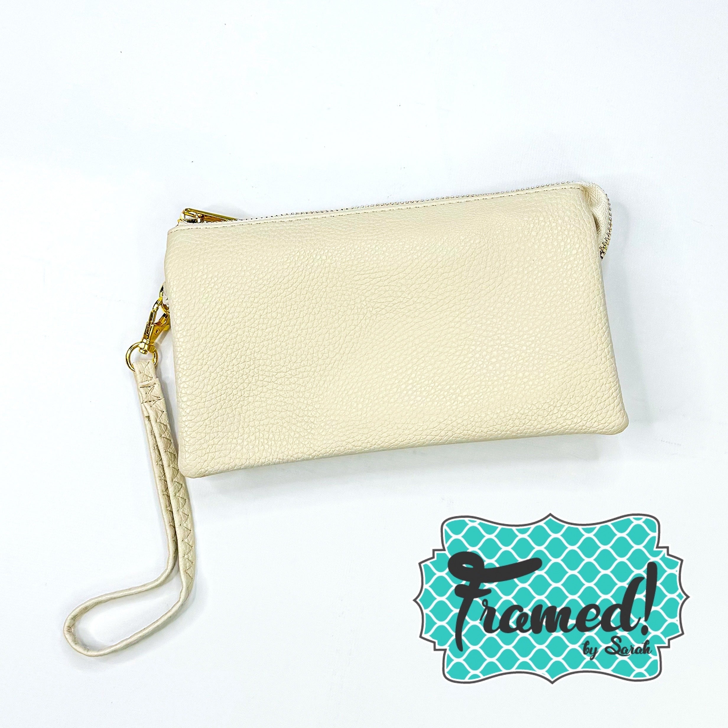 Bone Monogrammed Multi-Zip Crossbody Purse