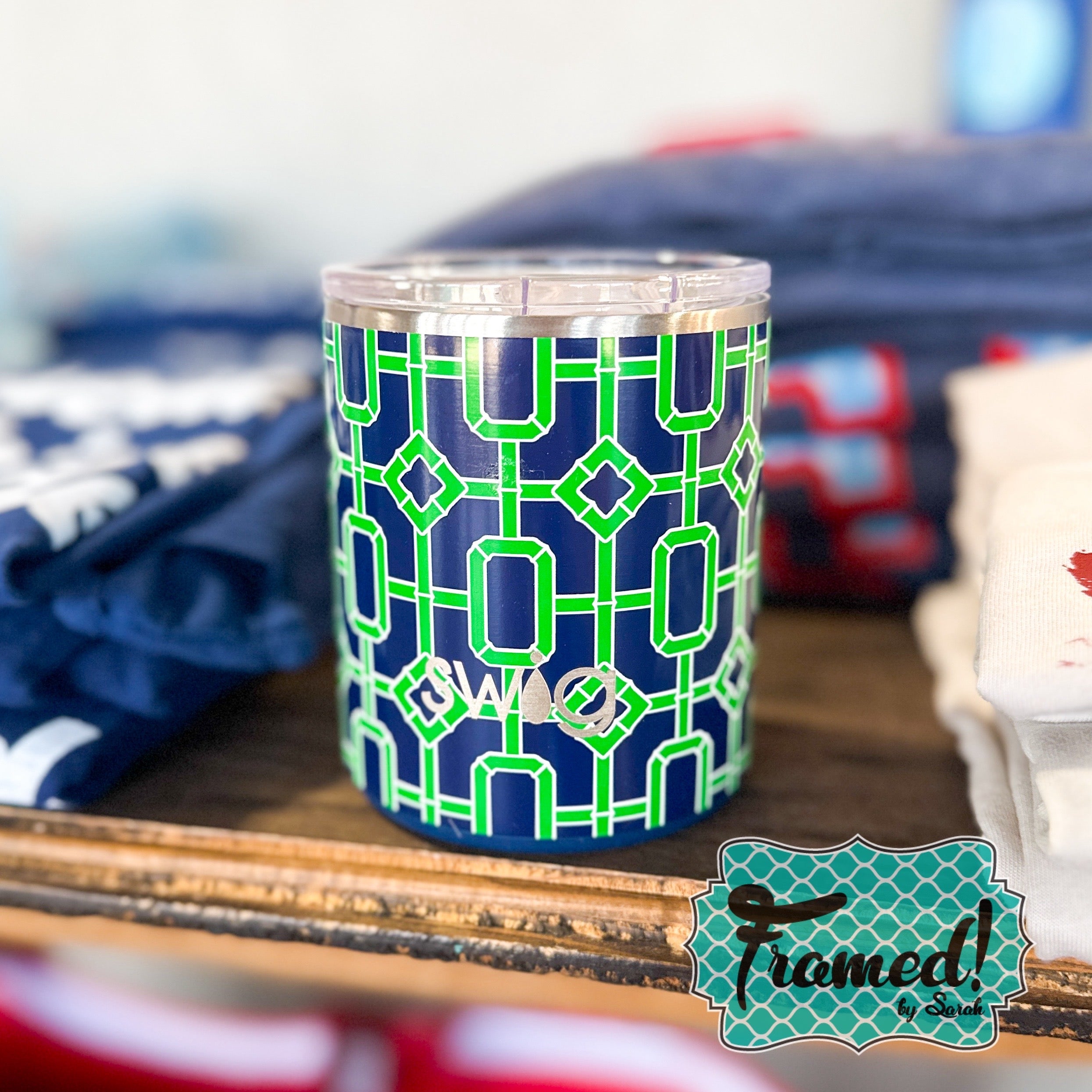 Swig 12 oz. Lowball Tumbler - Navy Bamboo