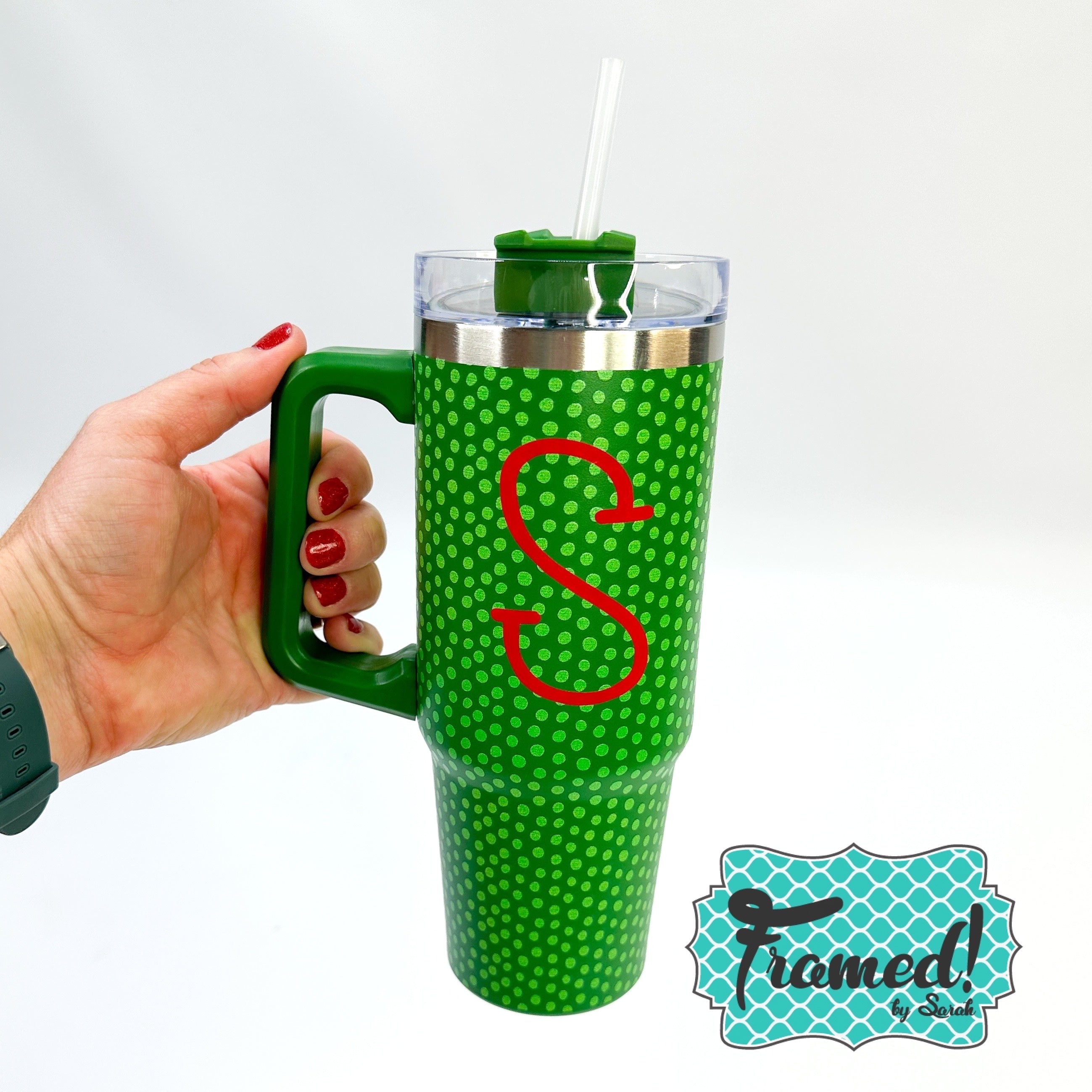 Green Polka Dot Tumbler