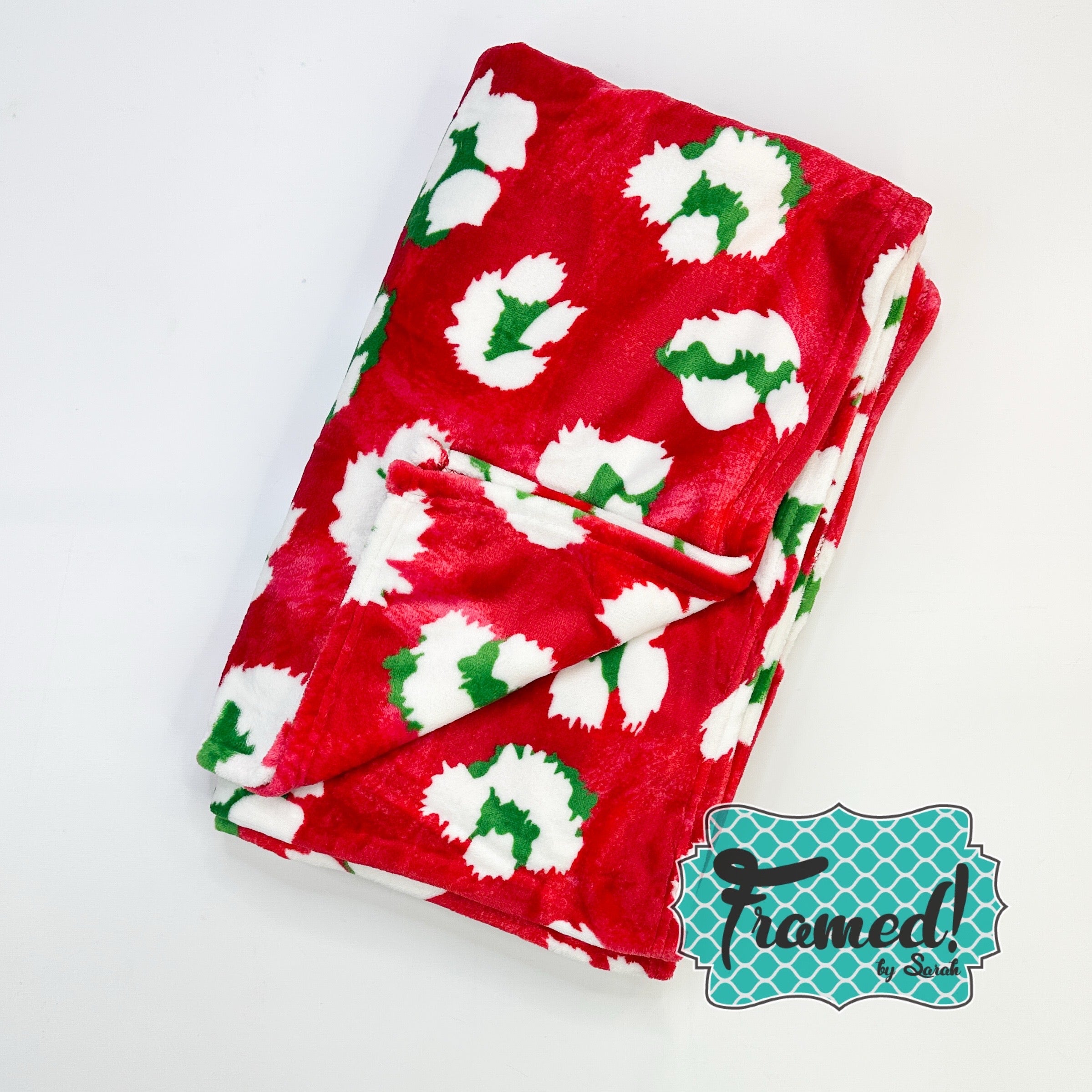 Red & Green Floral Super Soft Blanket