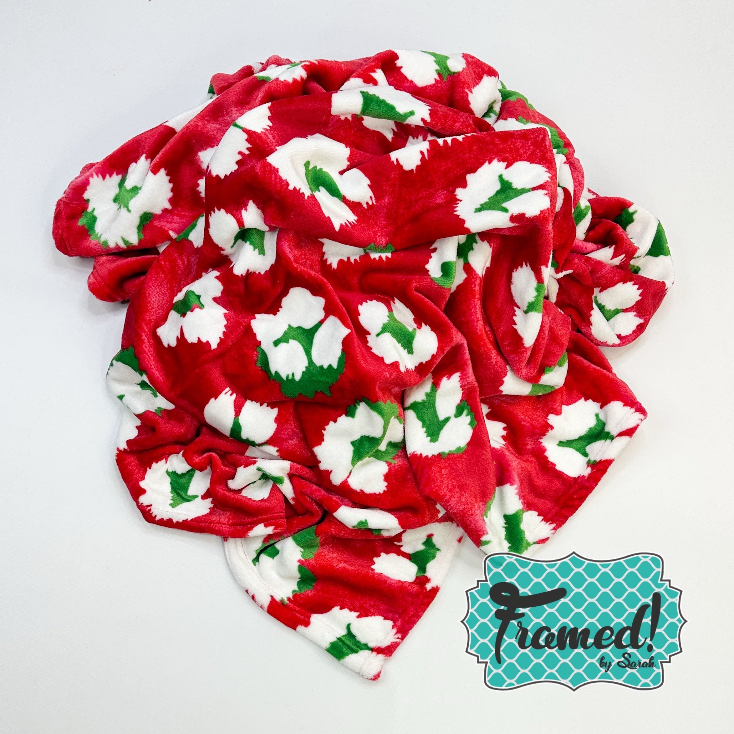 Red & Green Floral Super Soft Blanket