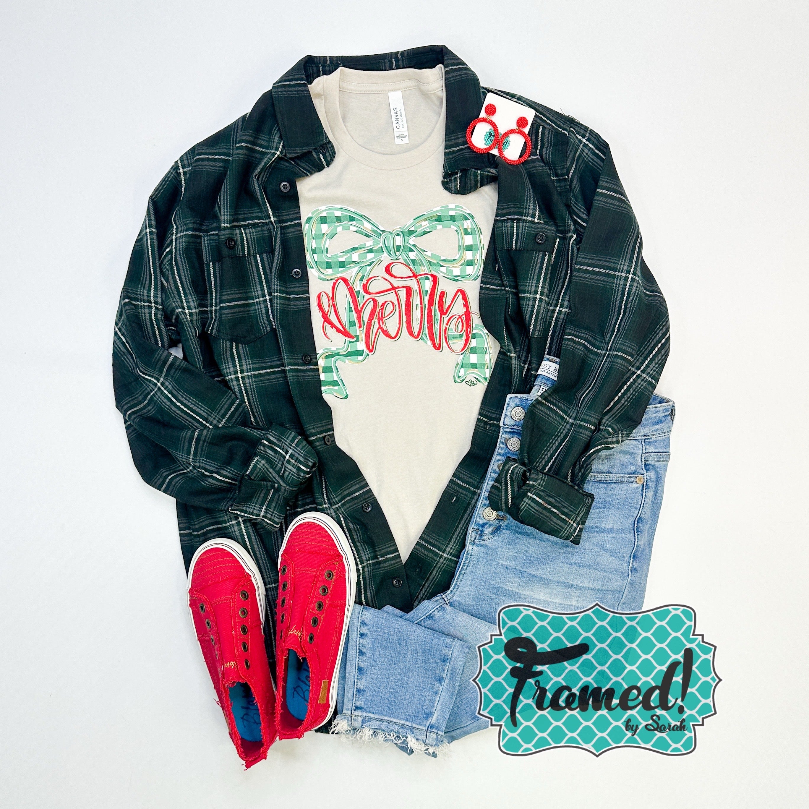 "Merry" with Bow Graphic Tee