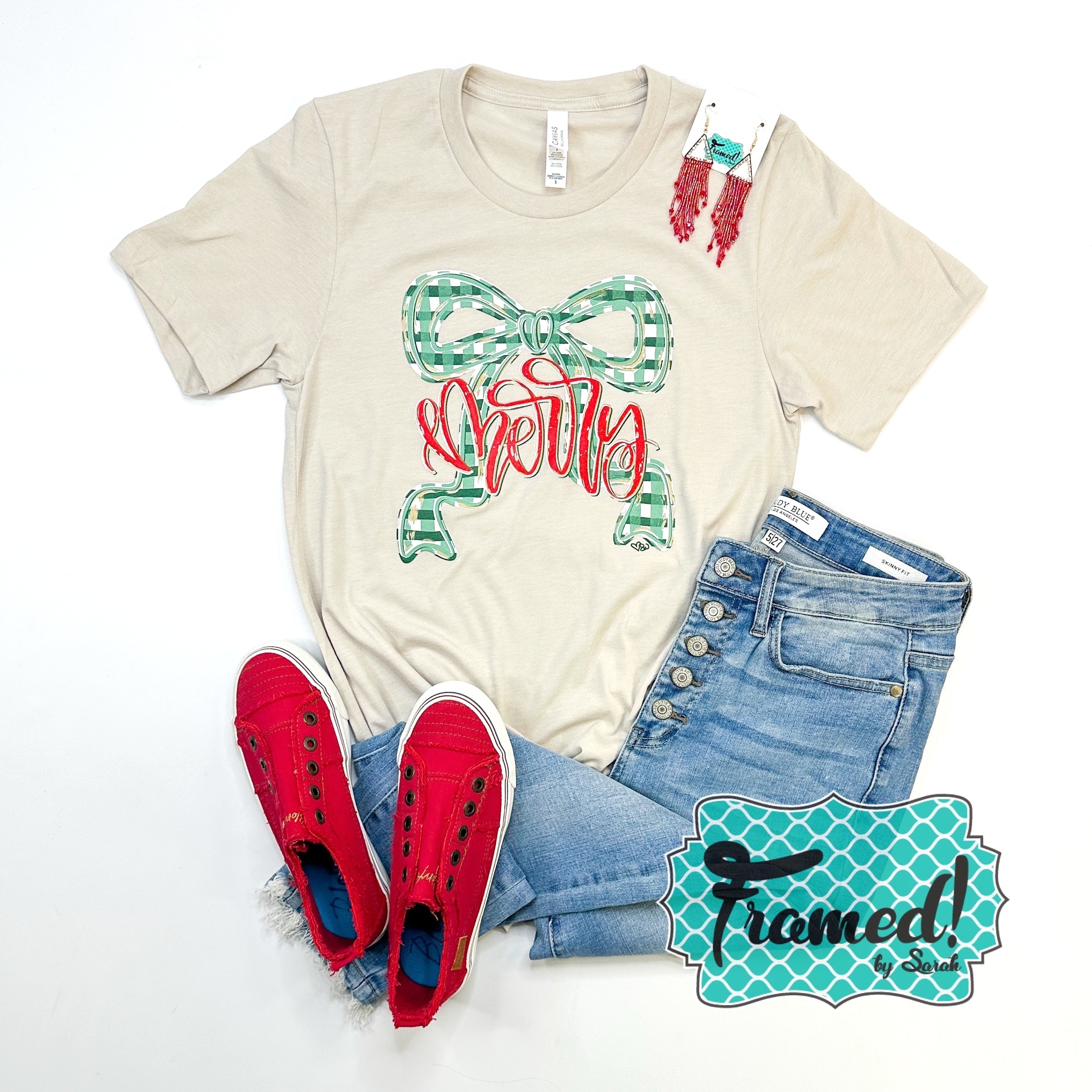 "Merry" with Bow Graphic Tee